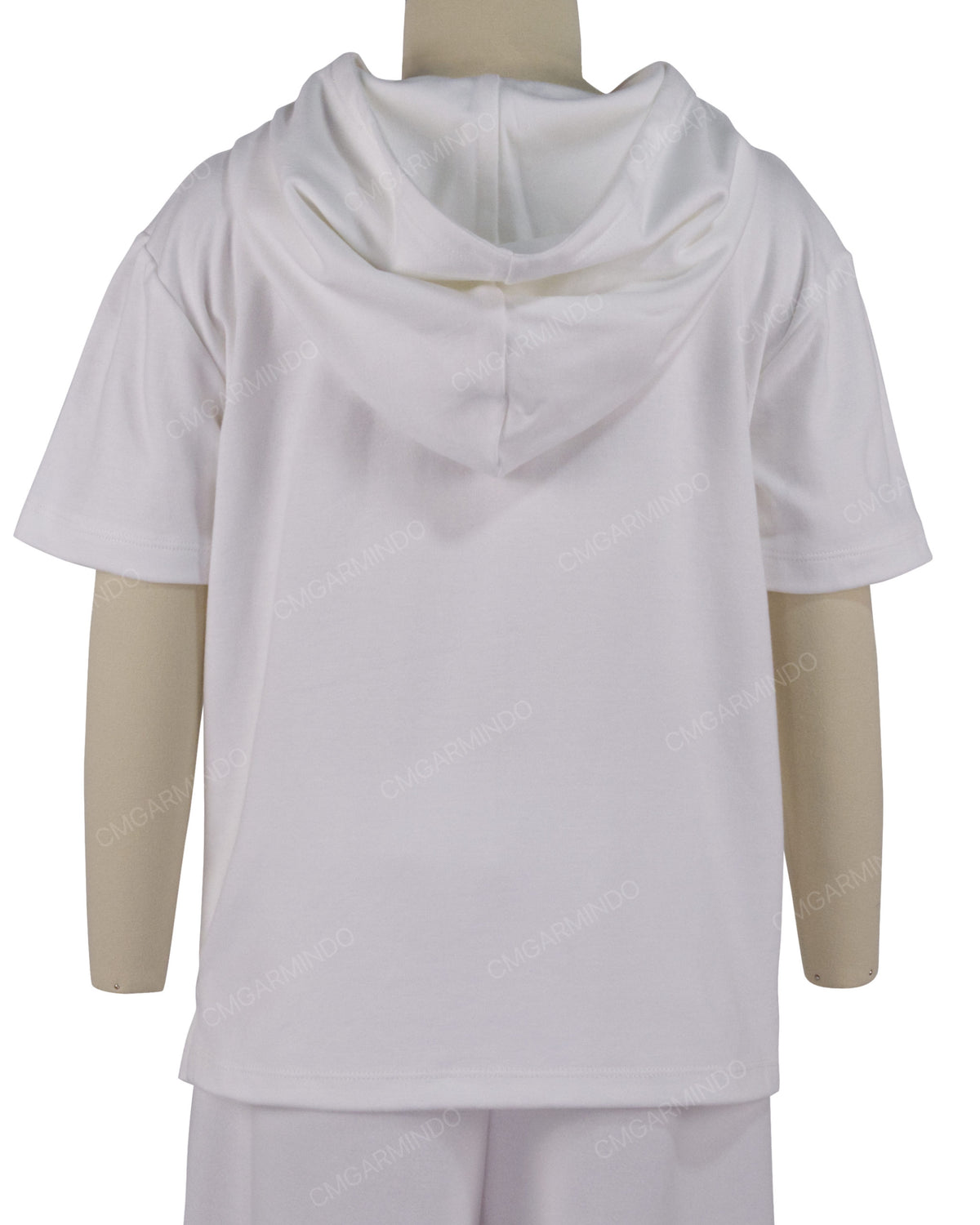 Short Sleeve Half Placket Hoodie