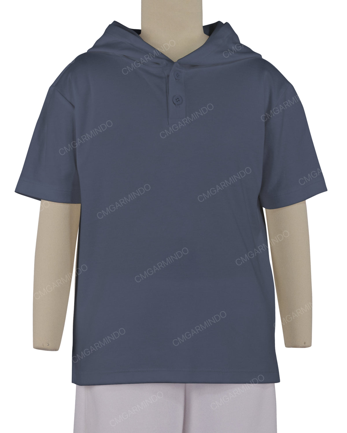 Short Sleeve Half Placket Hoodie