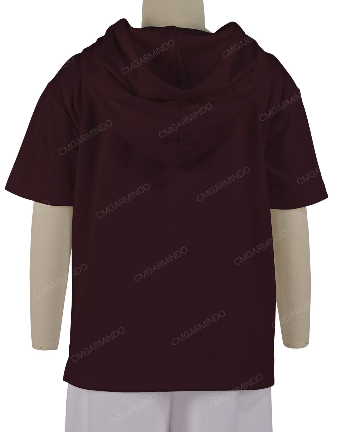 Short Sleeve Half Placket Hoodie