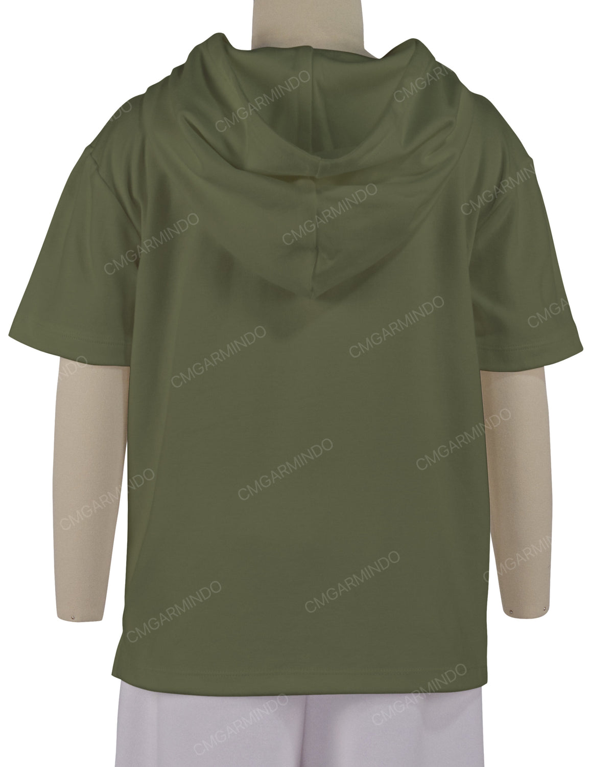 Short Sleeve Half Placket Hoodie