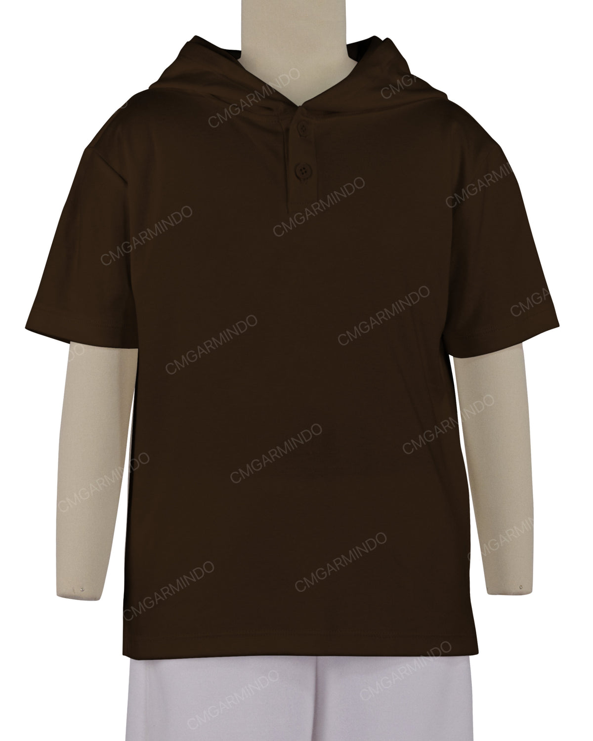 Short Sleeve Half Placket Hoodie