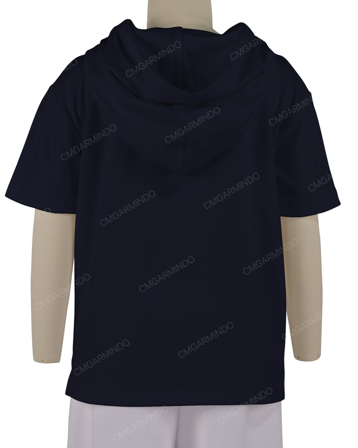 Short Sleeve Half Placket Hoodie