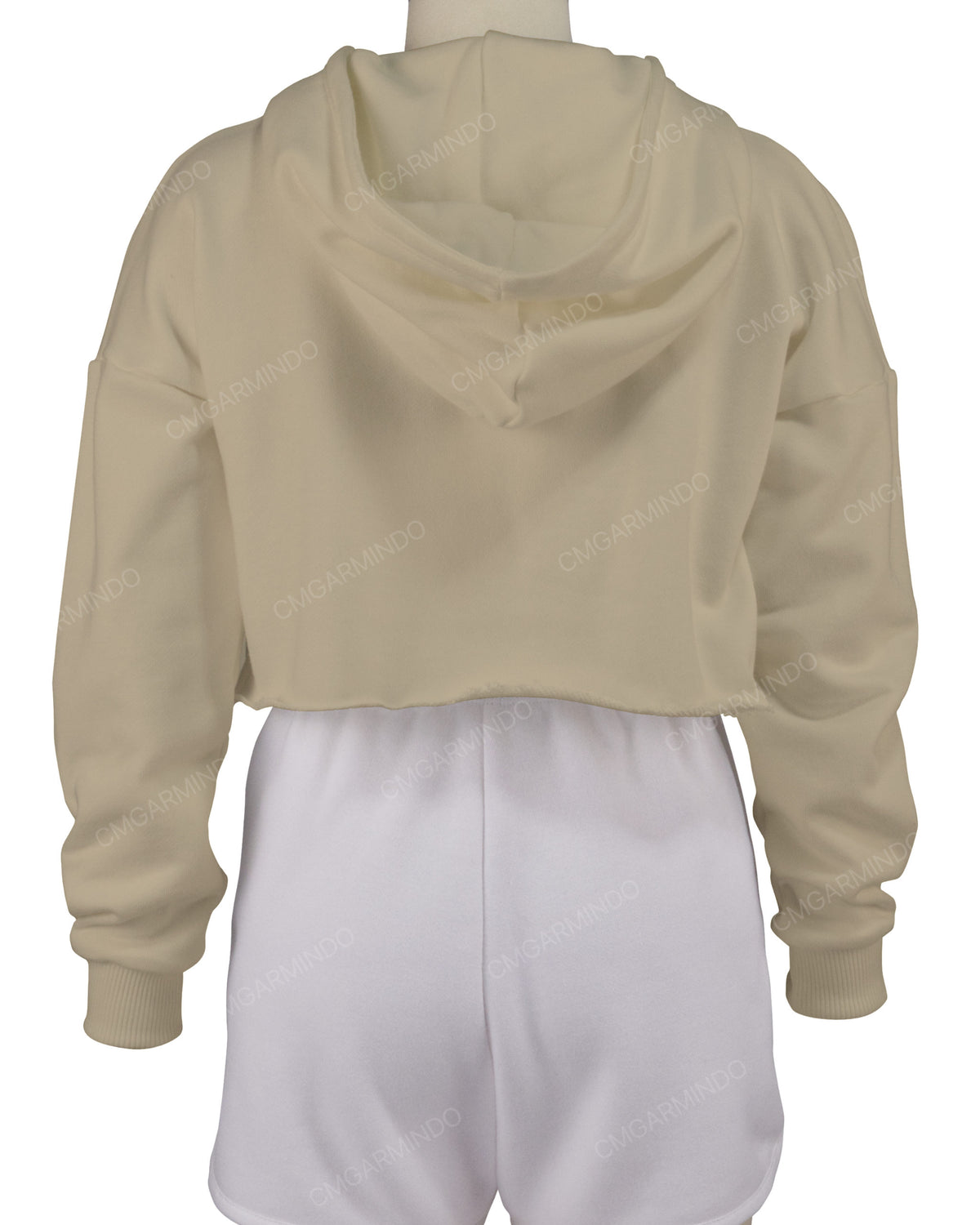 Raw Edge Crop Hoodie