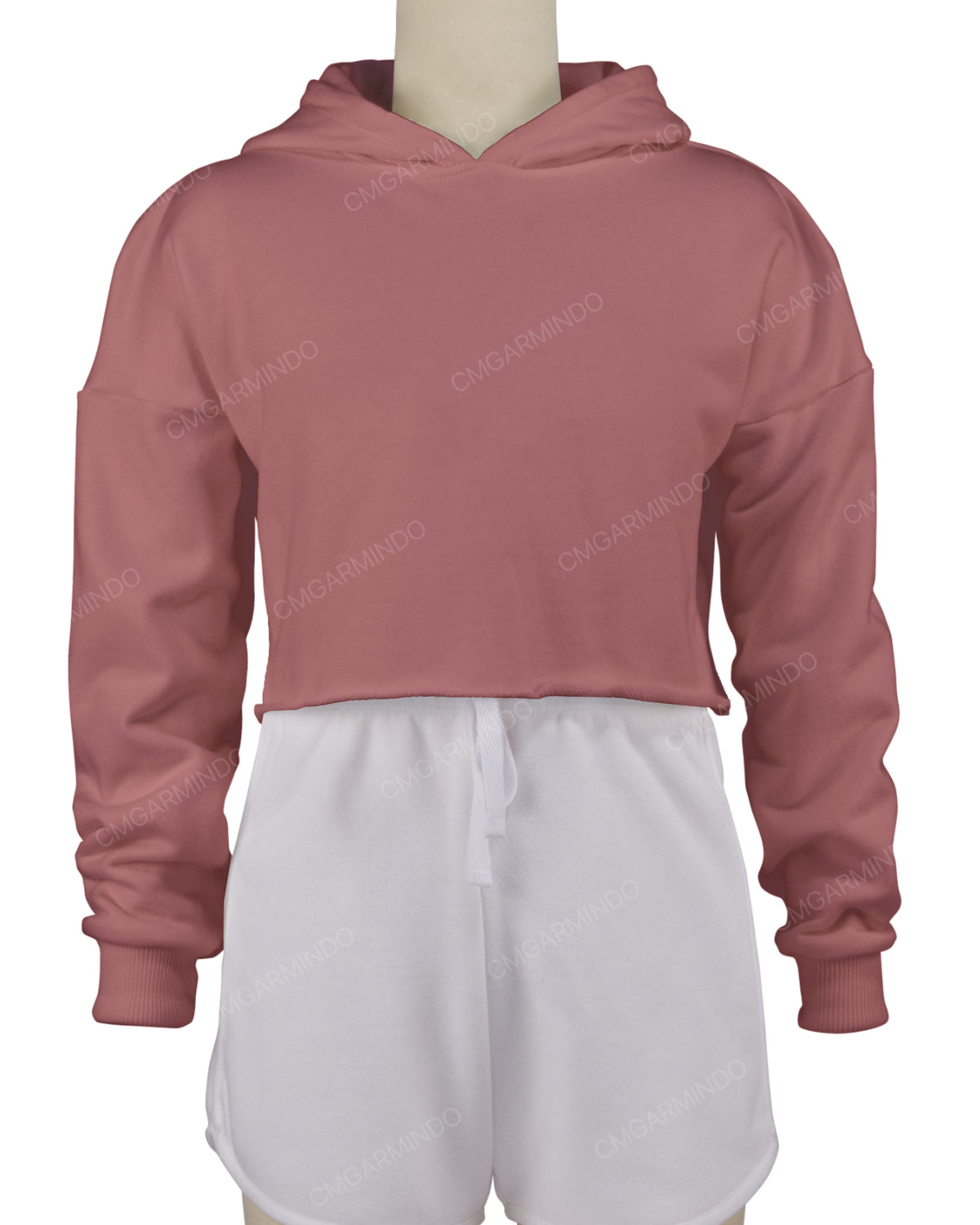 Raw Edge Crop Hoodie