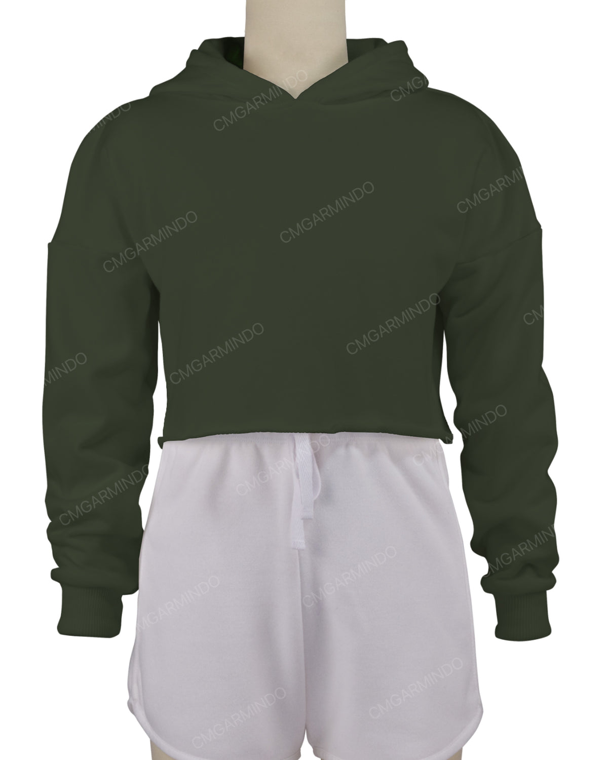 Raw Edge Crop Hoodie