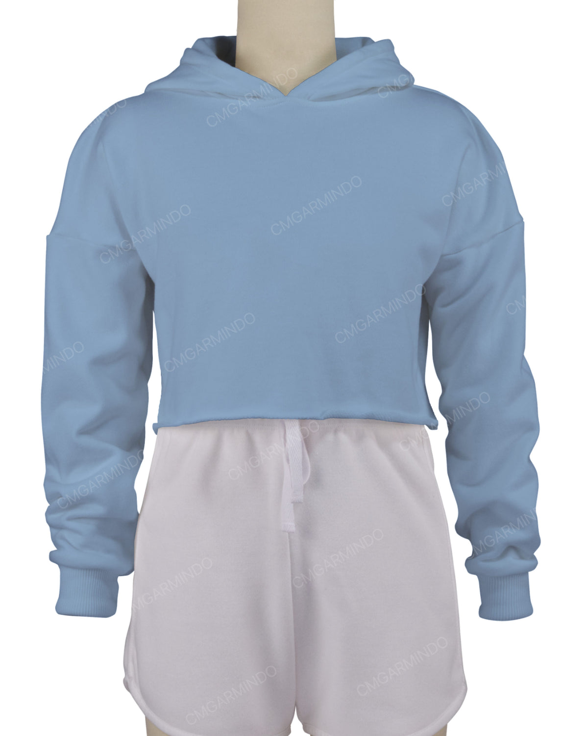 Raw Edge Crop Hoodie
