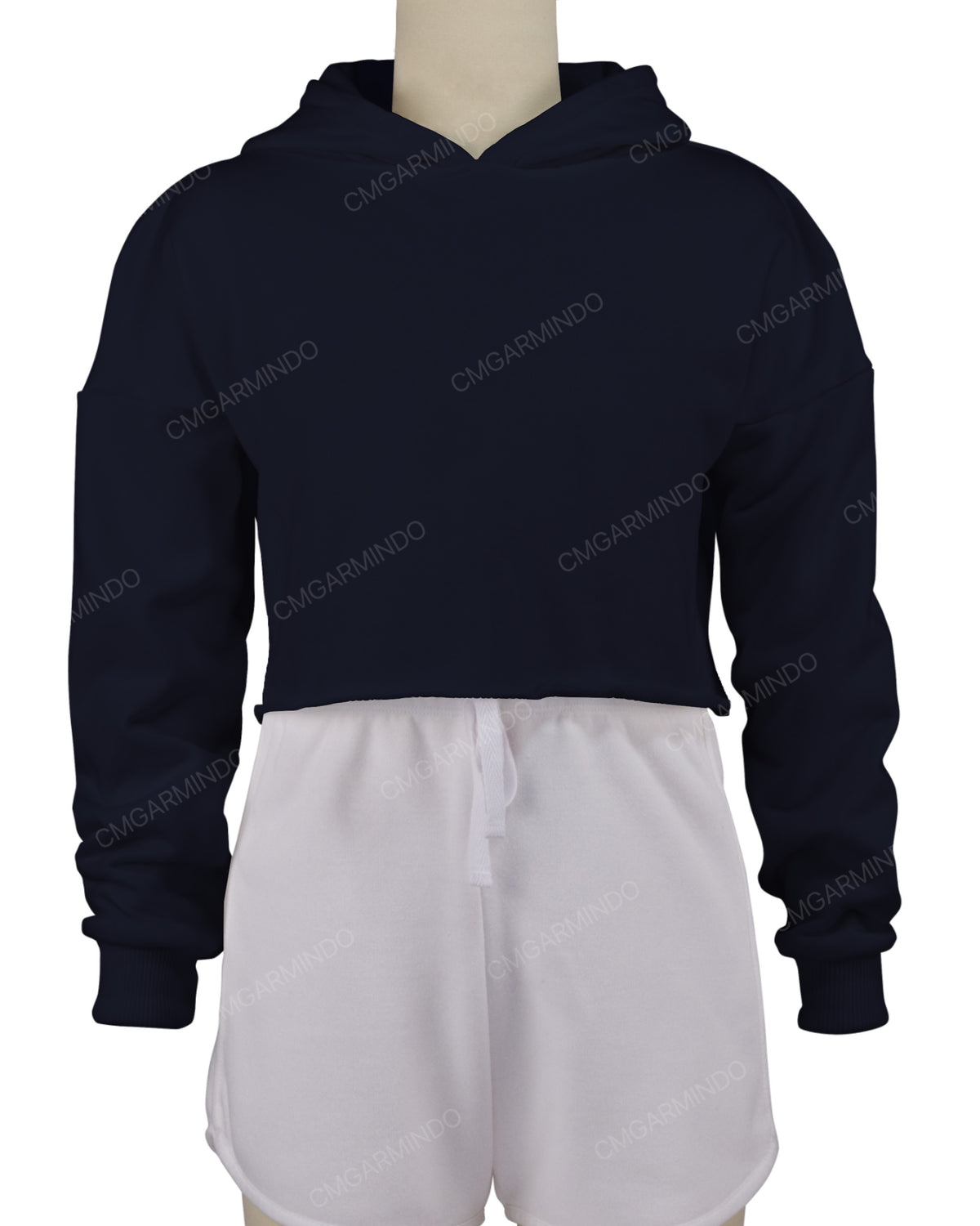 Raw Edge Crop Hoodie