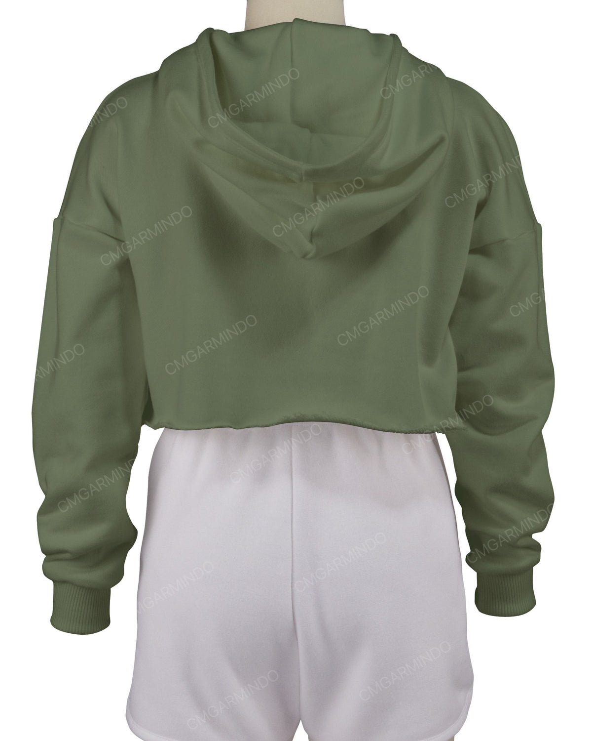Raw Edge Crop Hoodie