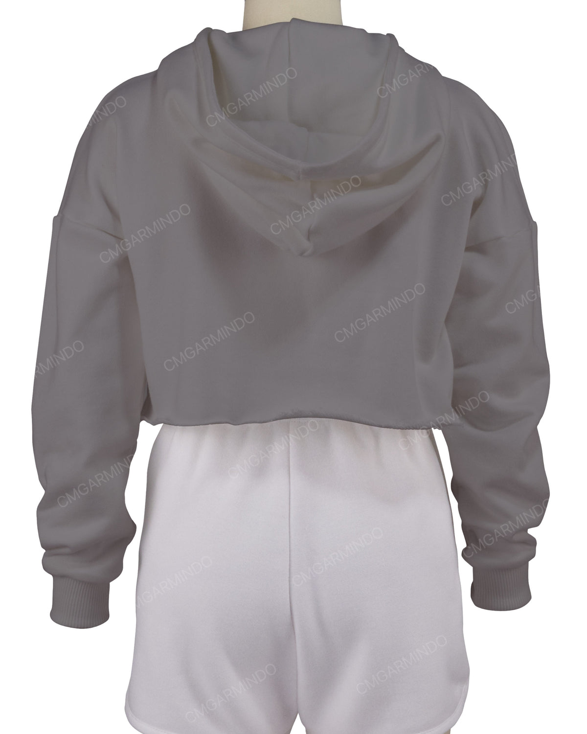 Raw Edge Crop Hoodie