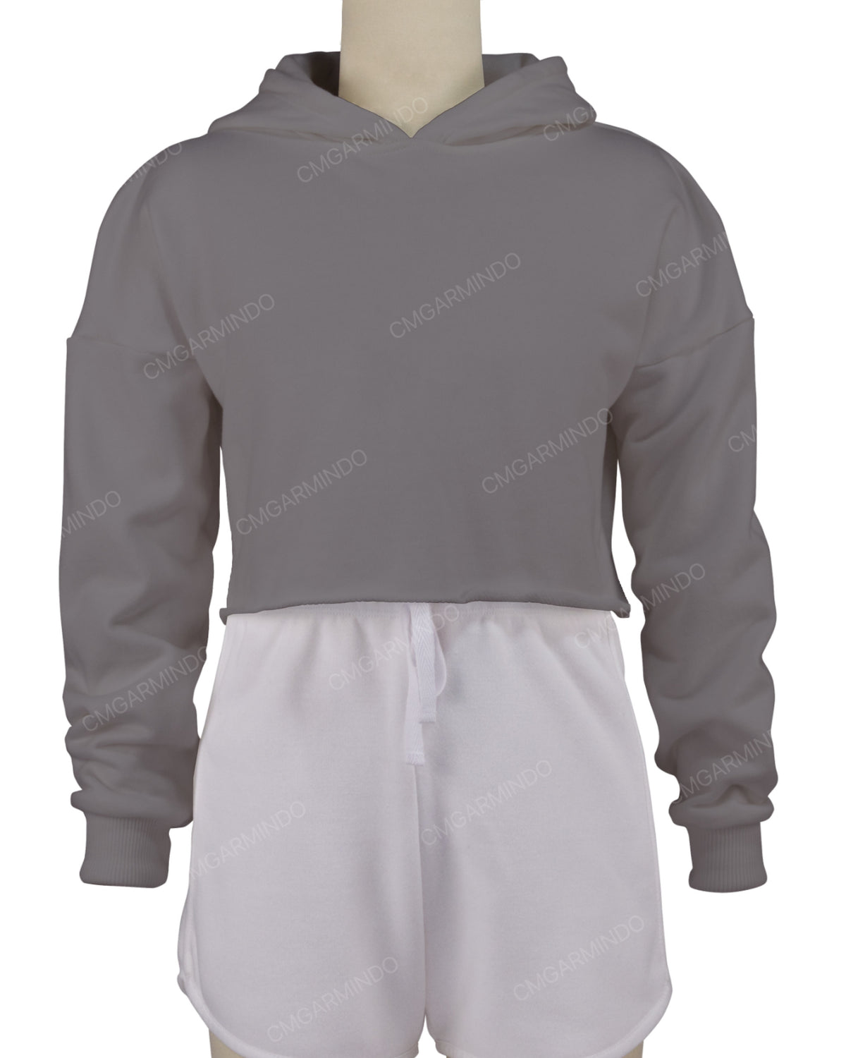 Raw Edge Crop Hoodie