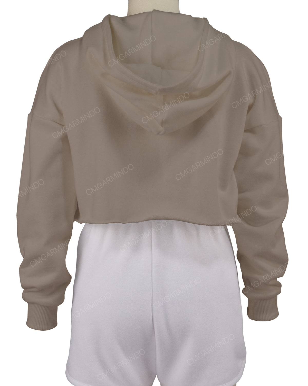 Raw Edge Crop Hoodie