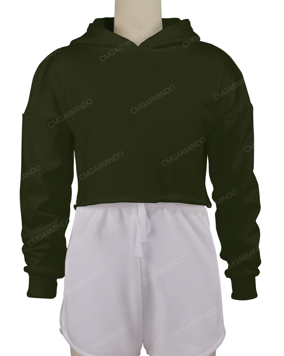Raw Edge Crop Hoodie
