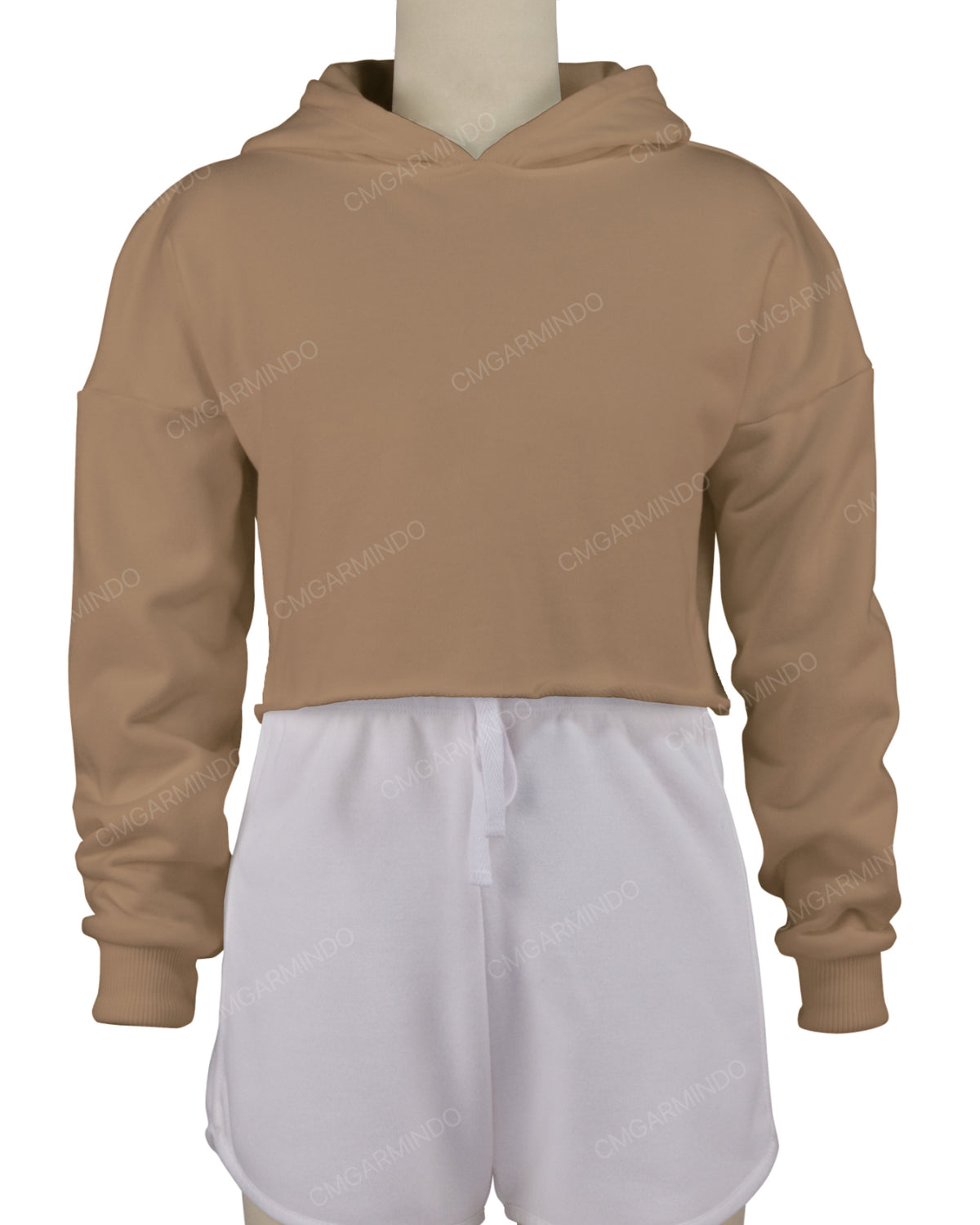 Raw Edge Crop Hoodie