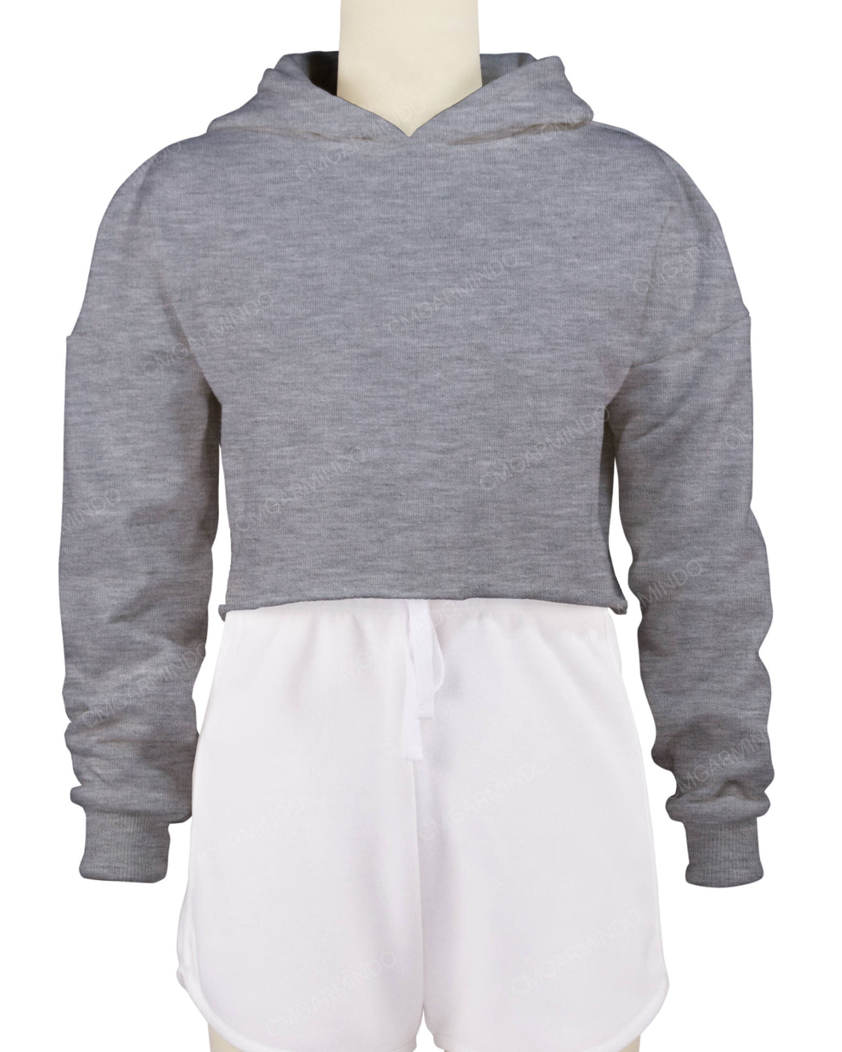 Raw Edge Crop Hoodie