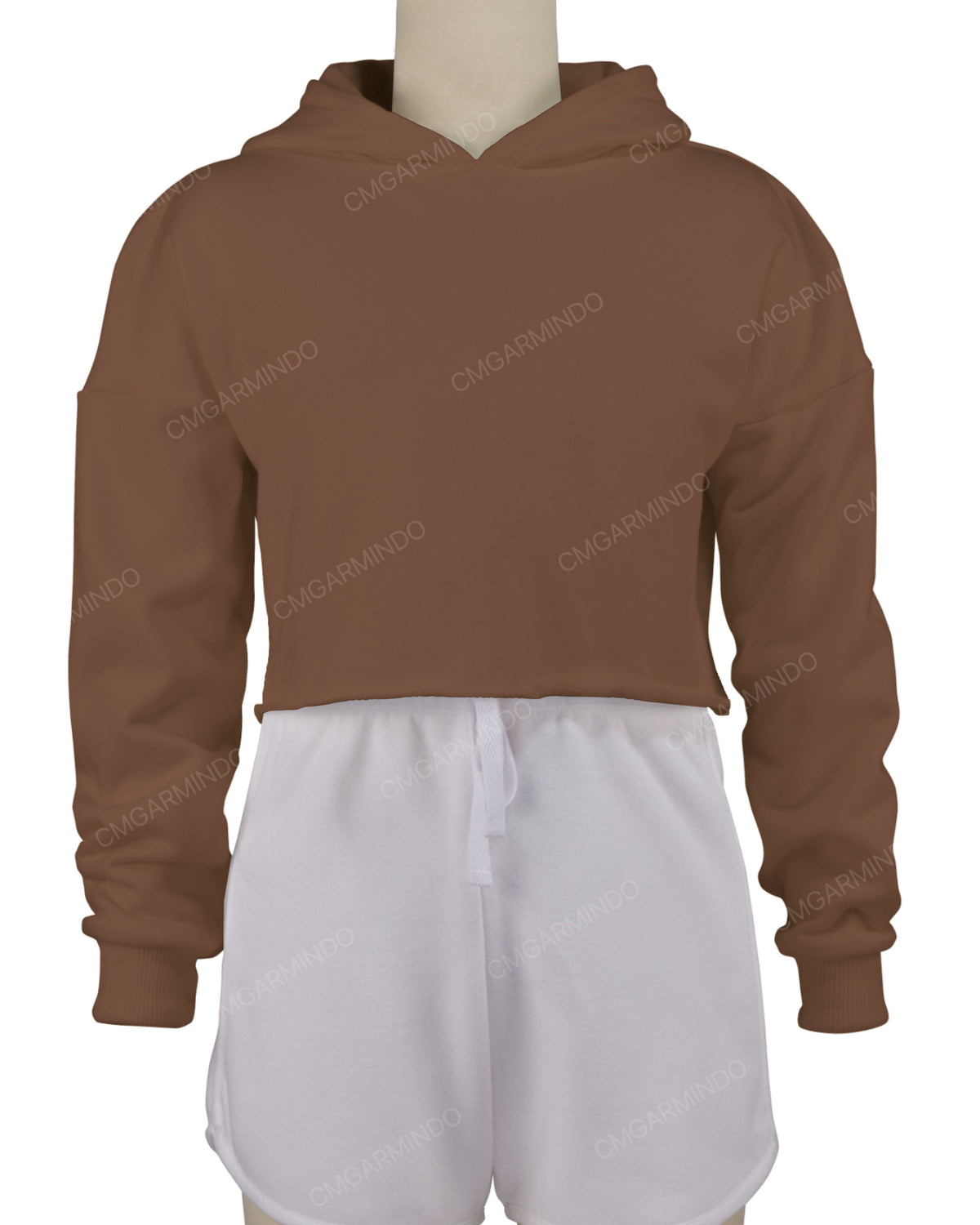 Raw Edge Crop Hoodie
