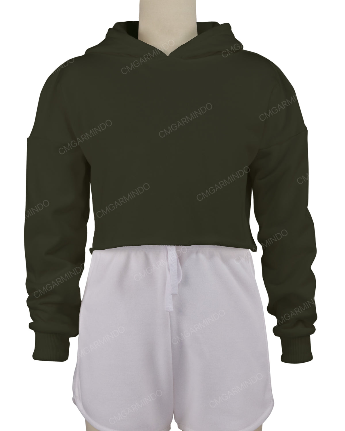 Raw Edge Crop Hoodie