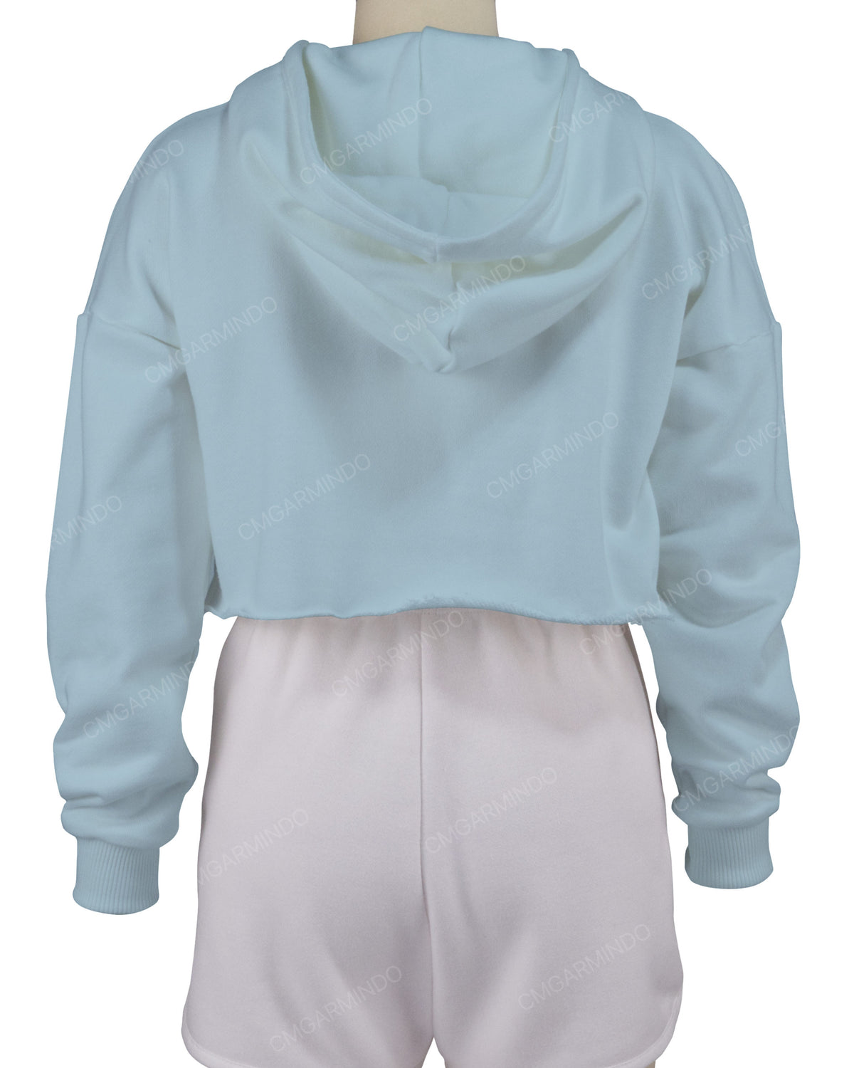 Raw Edge Crop Hoodie
