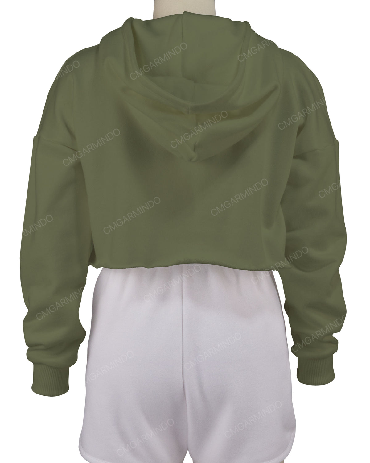 Raw Edge Crop Hoodie