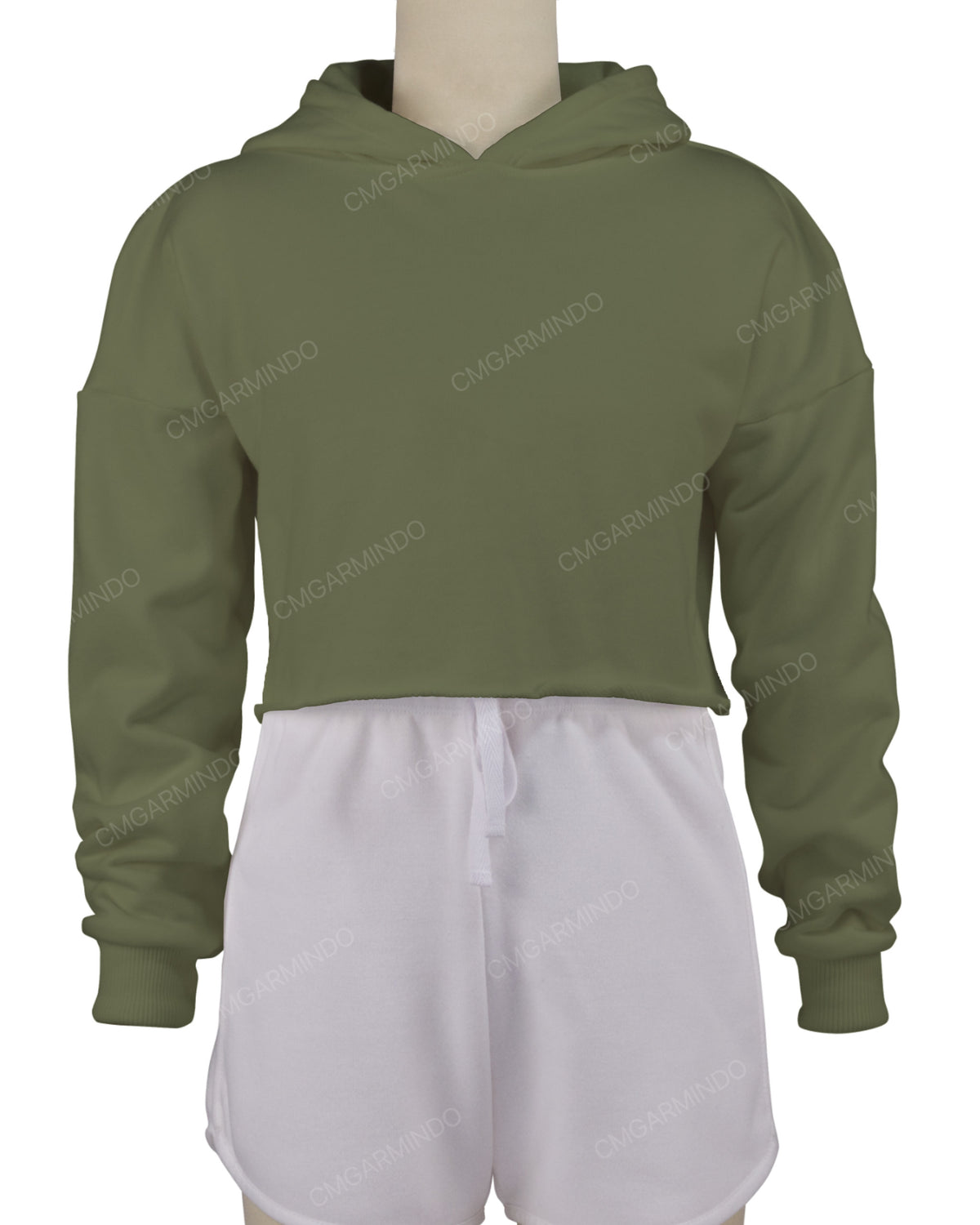 Raw Edge Crop Hoodie