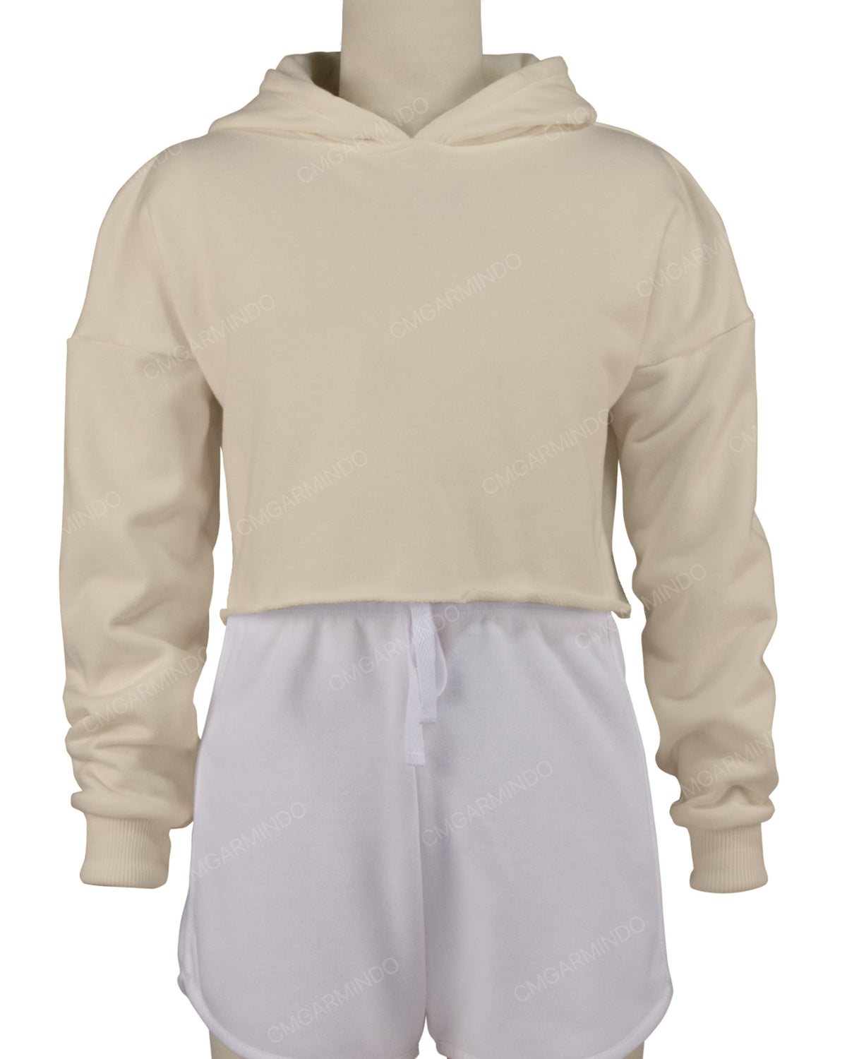 Raw Edge Crop Hoodie