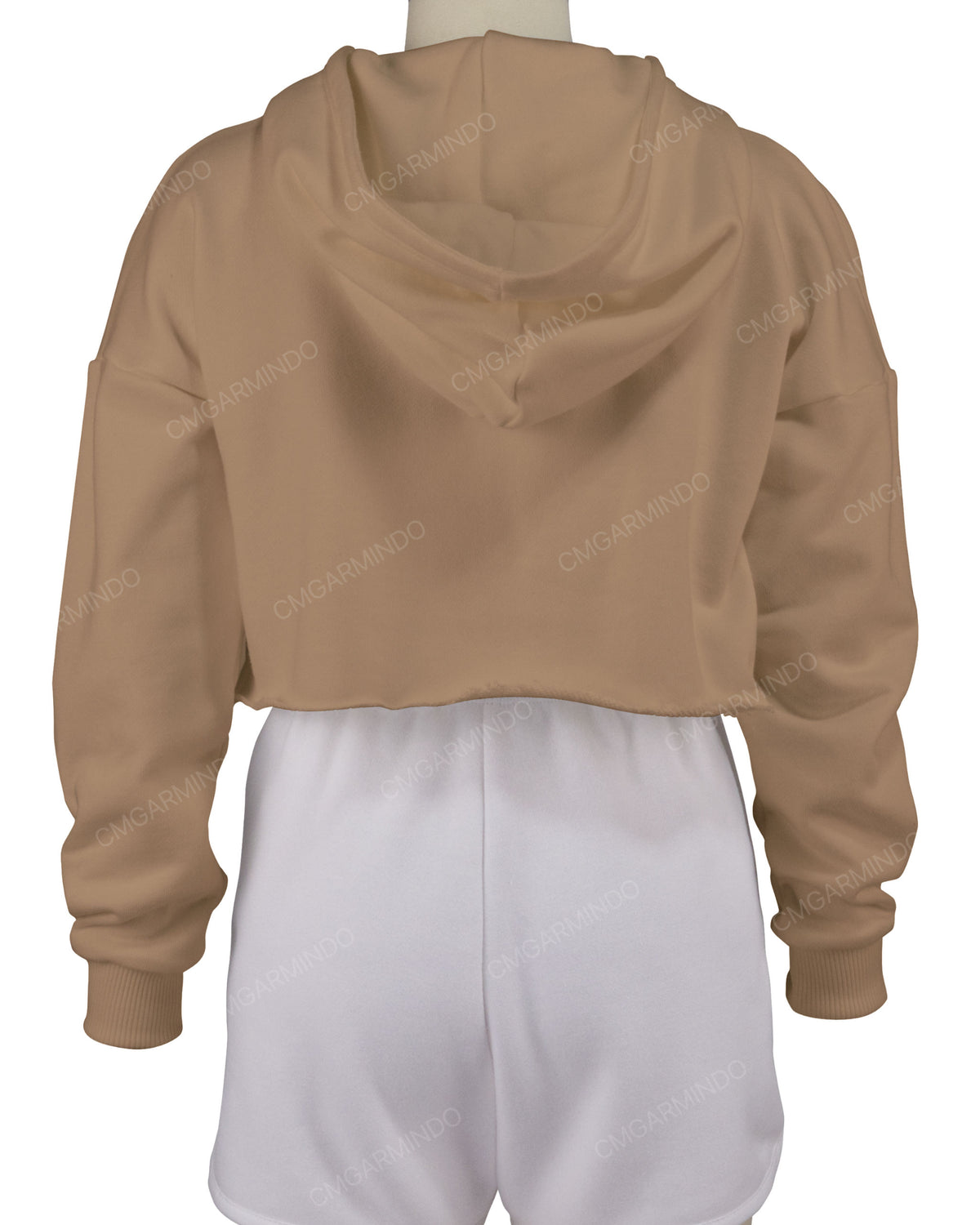 Raw Edge Crop Hoodie