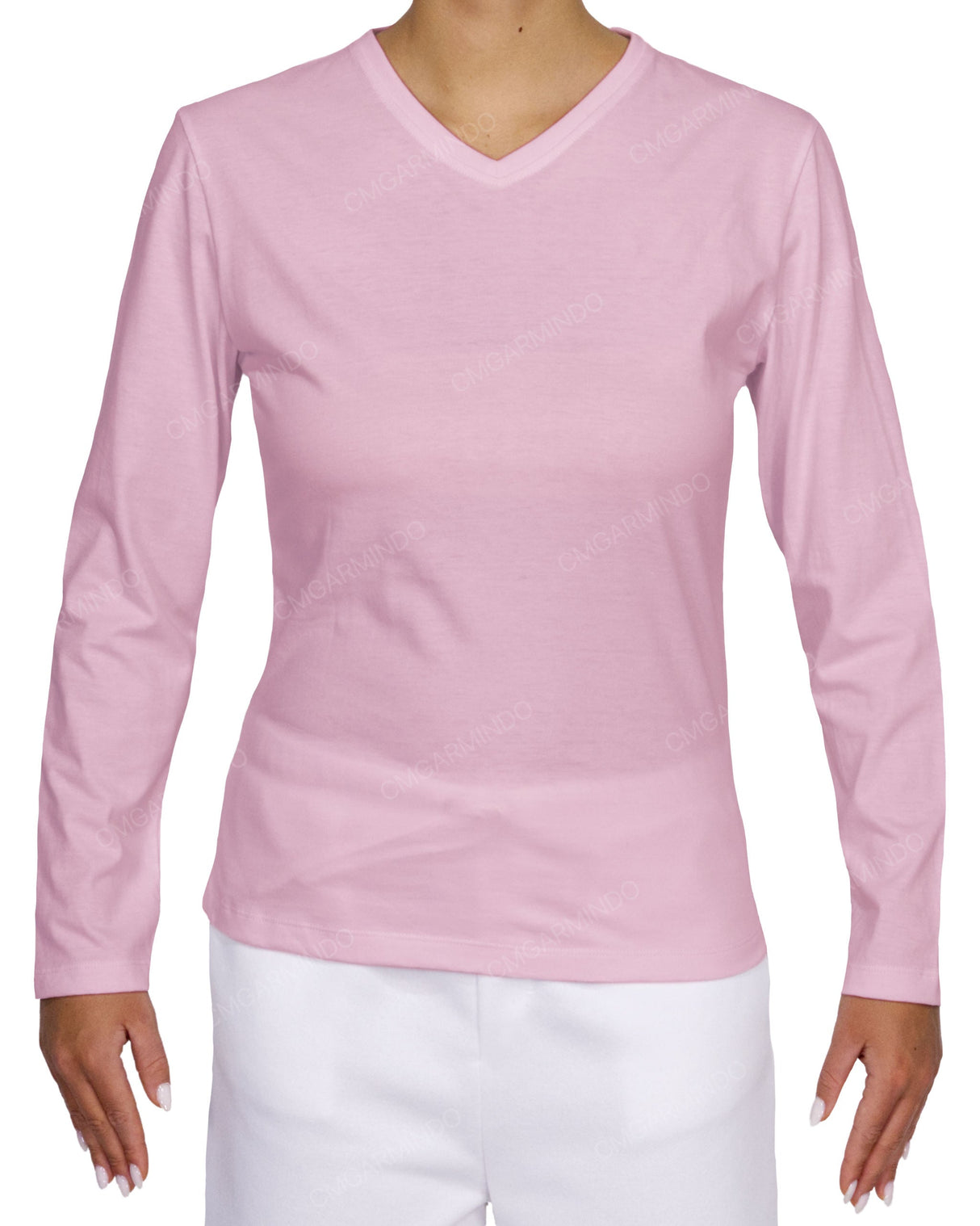 Fitted Long Sleeve V-Neck T-Shirt