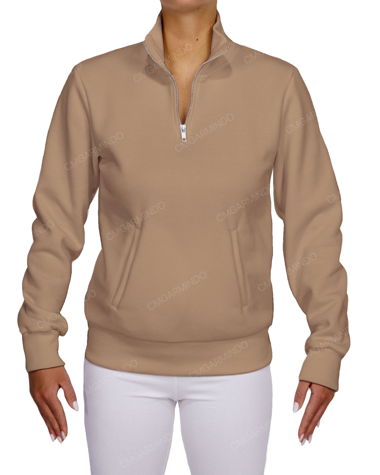 High Neck 1/4 Zip Sweatshirt