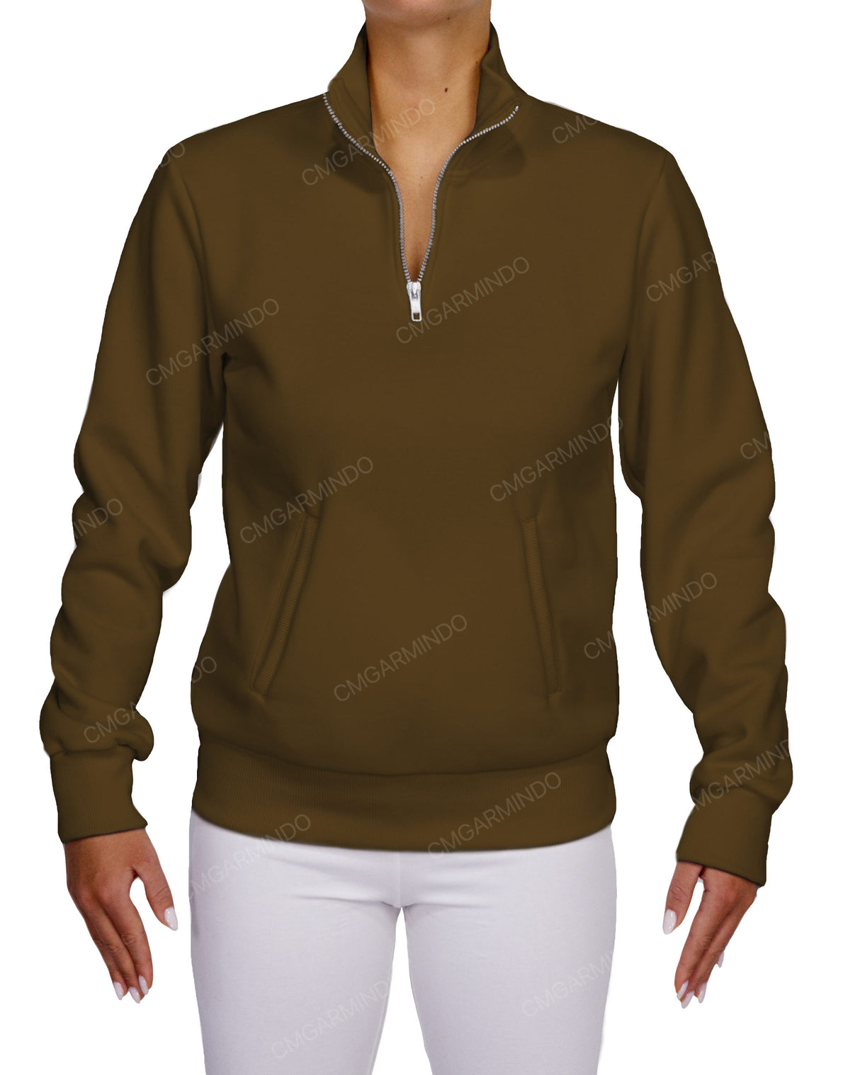 High Neck 1/4 Zip Sweatshirt