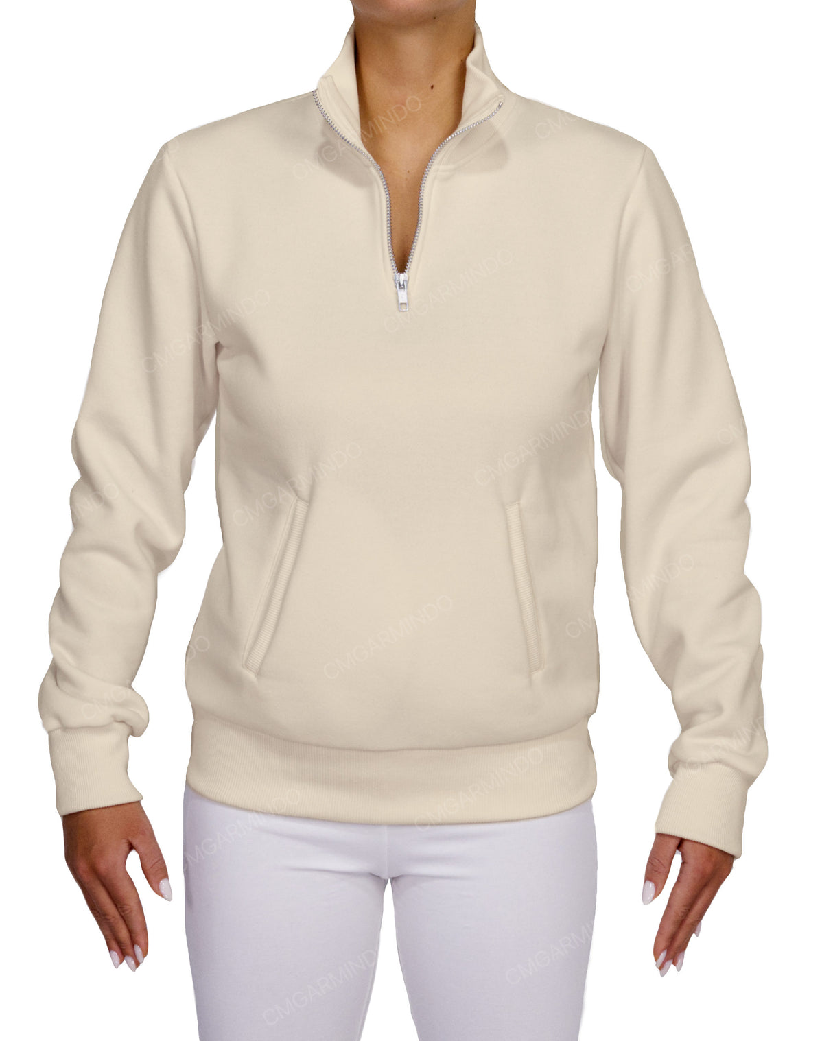 High Neck 1/4 Zip Sweatshirt