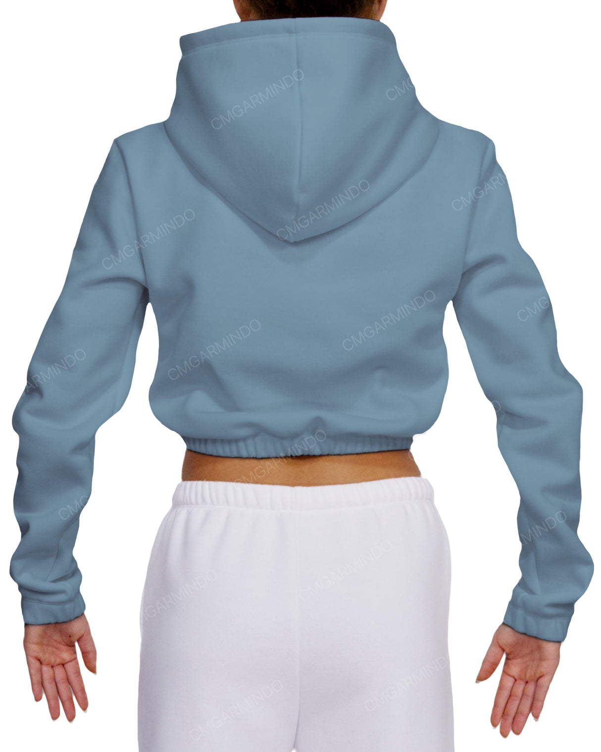 Elastic Hem Crop Hoodie