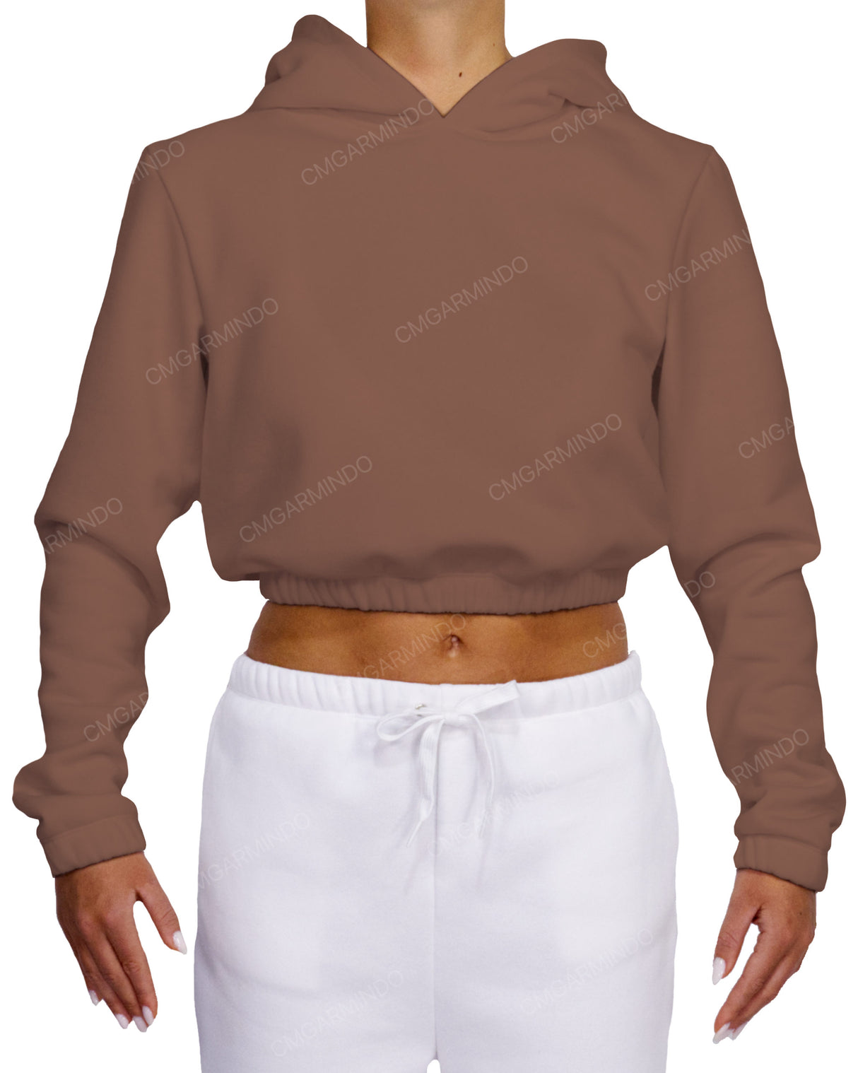 Elastic Hem Crop Hoodie