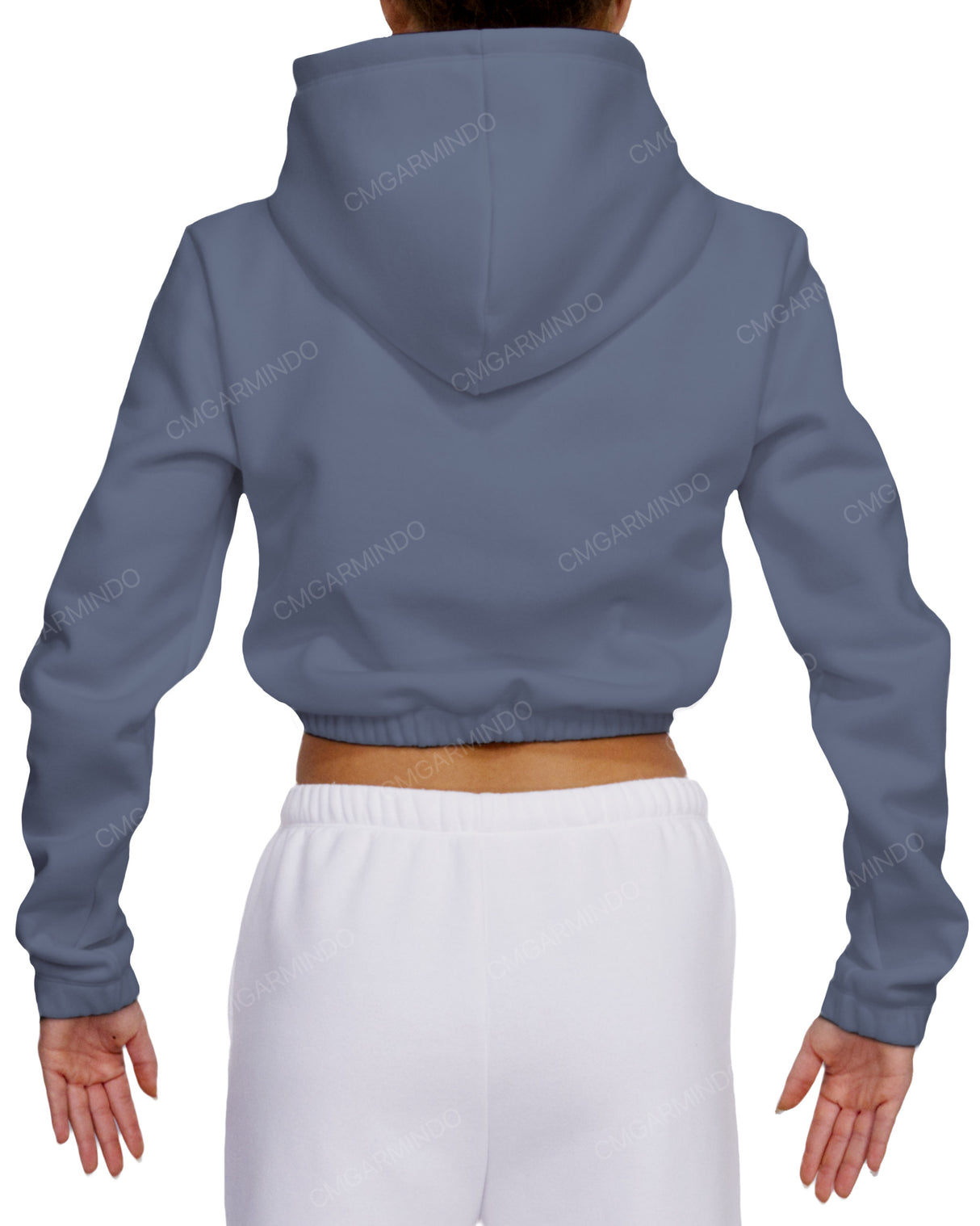 Elastic Hem Crop Hoodie