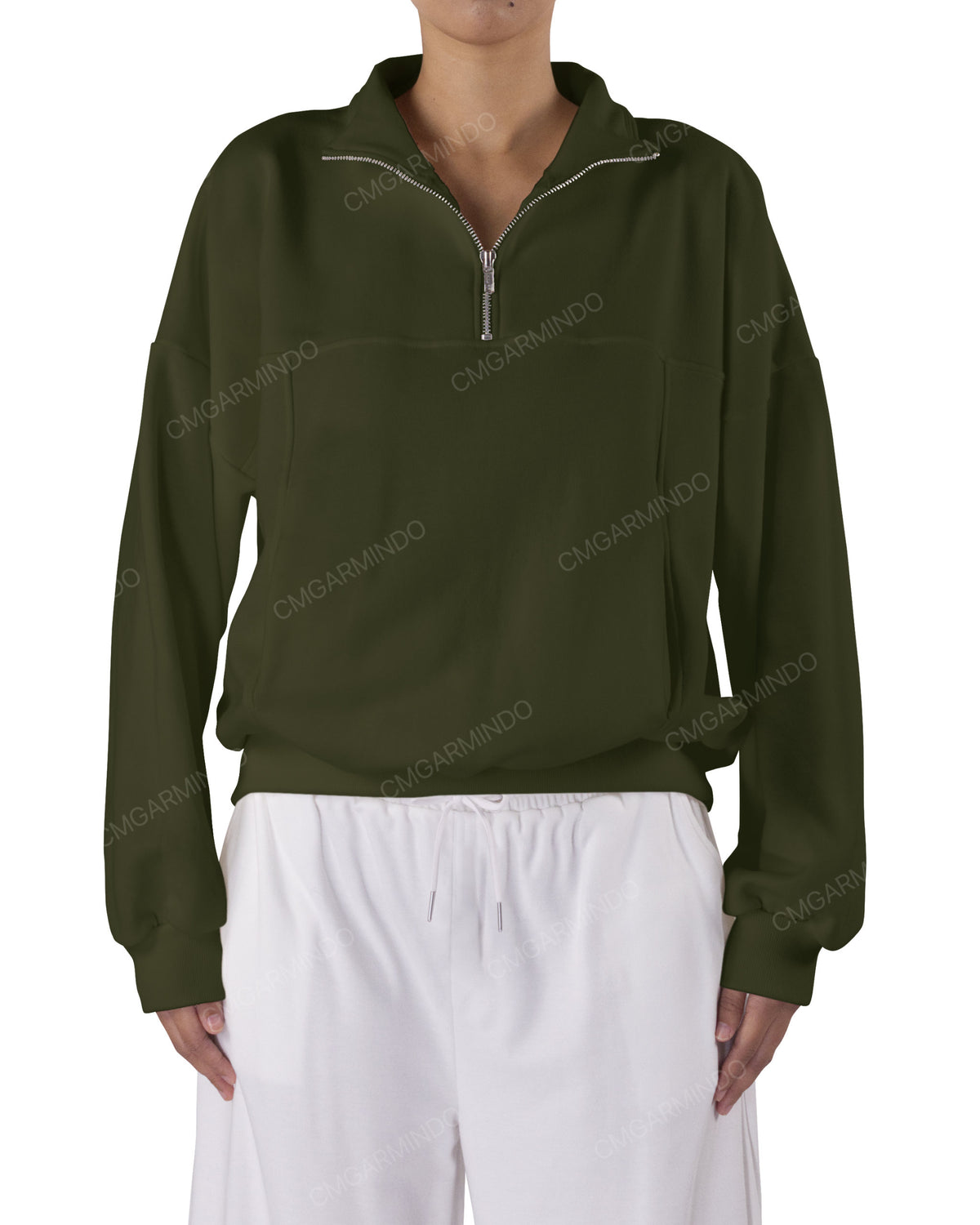 High Neck Multipanel Sweatshirt
