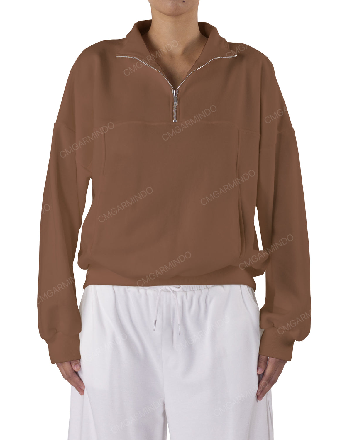 High Neck Multipanel Sweatshirt