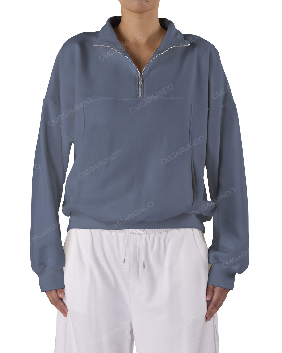 High Neck Multipanel Sweatshirt