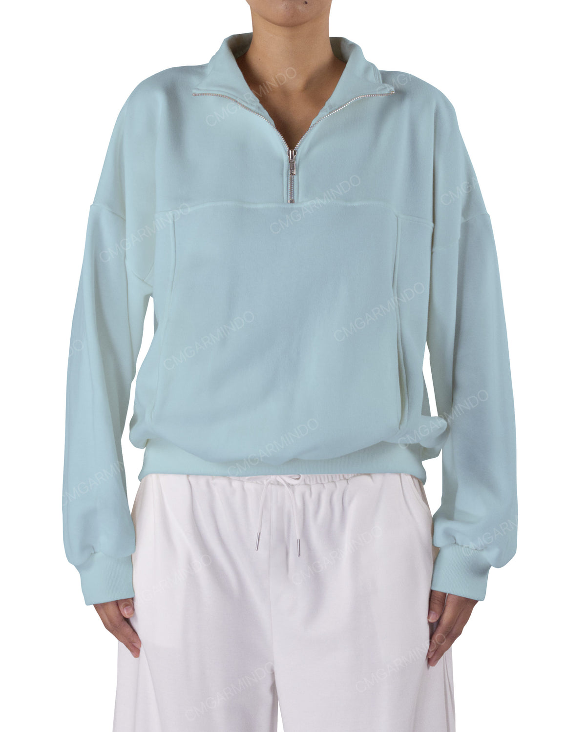 High Neck Multipanel Sweatshirt