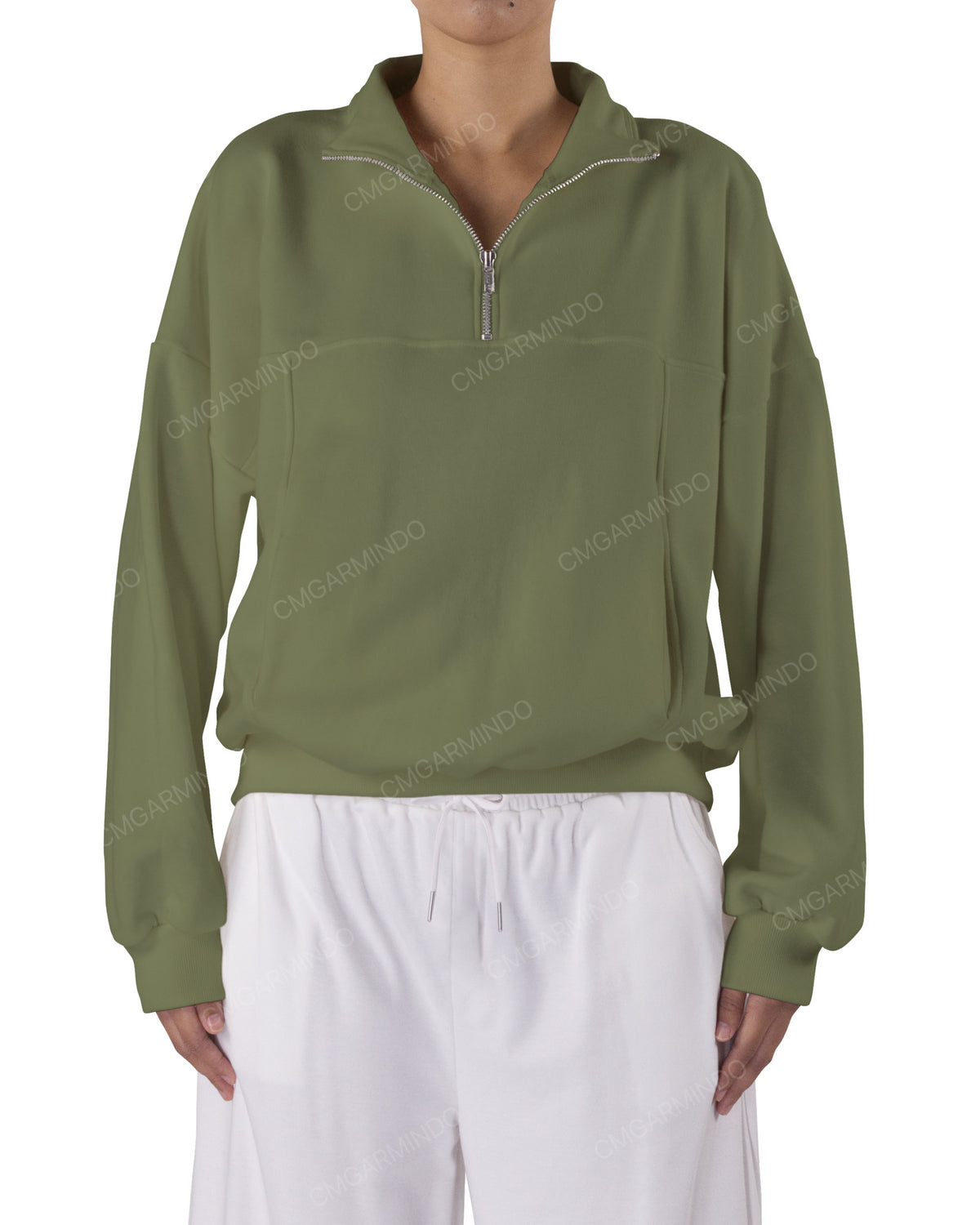 High Neck Multipanel Sweatshirt