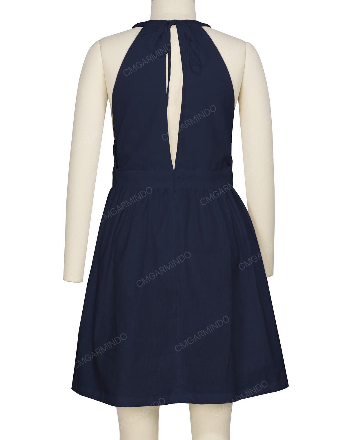 Ruffle Neck Halter Tie Dress