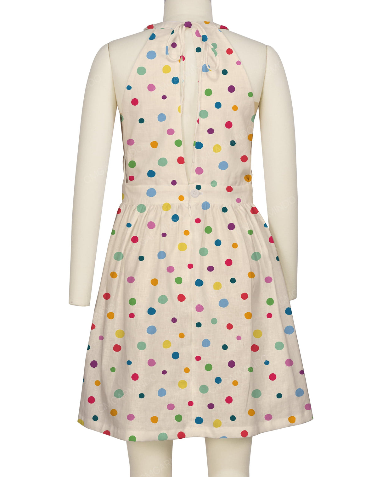 Ruffle Neck Halter Tie Dress