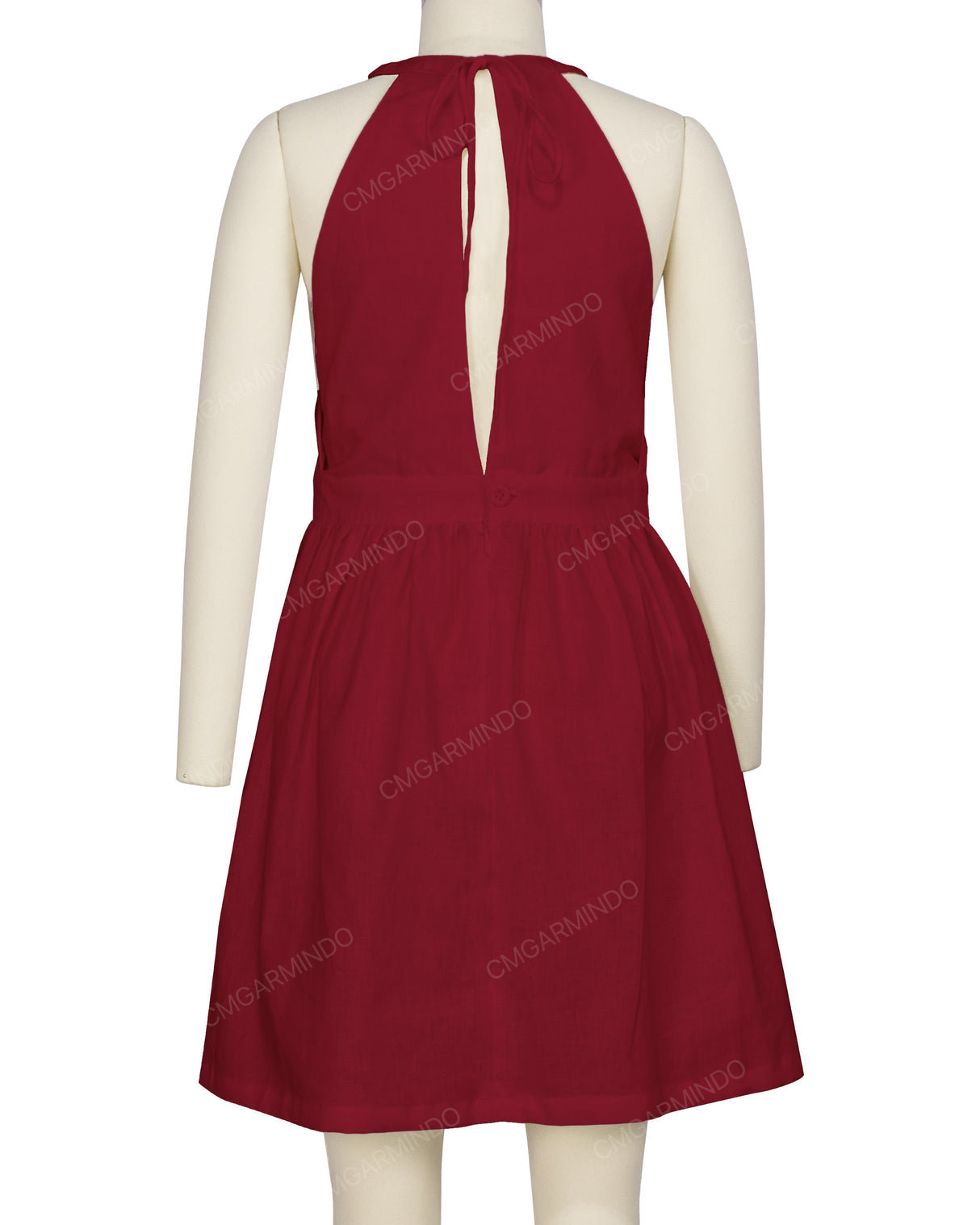 Ruffle Neck Halter Tie Dress