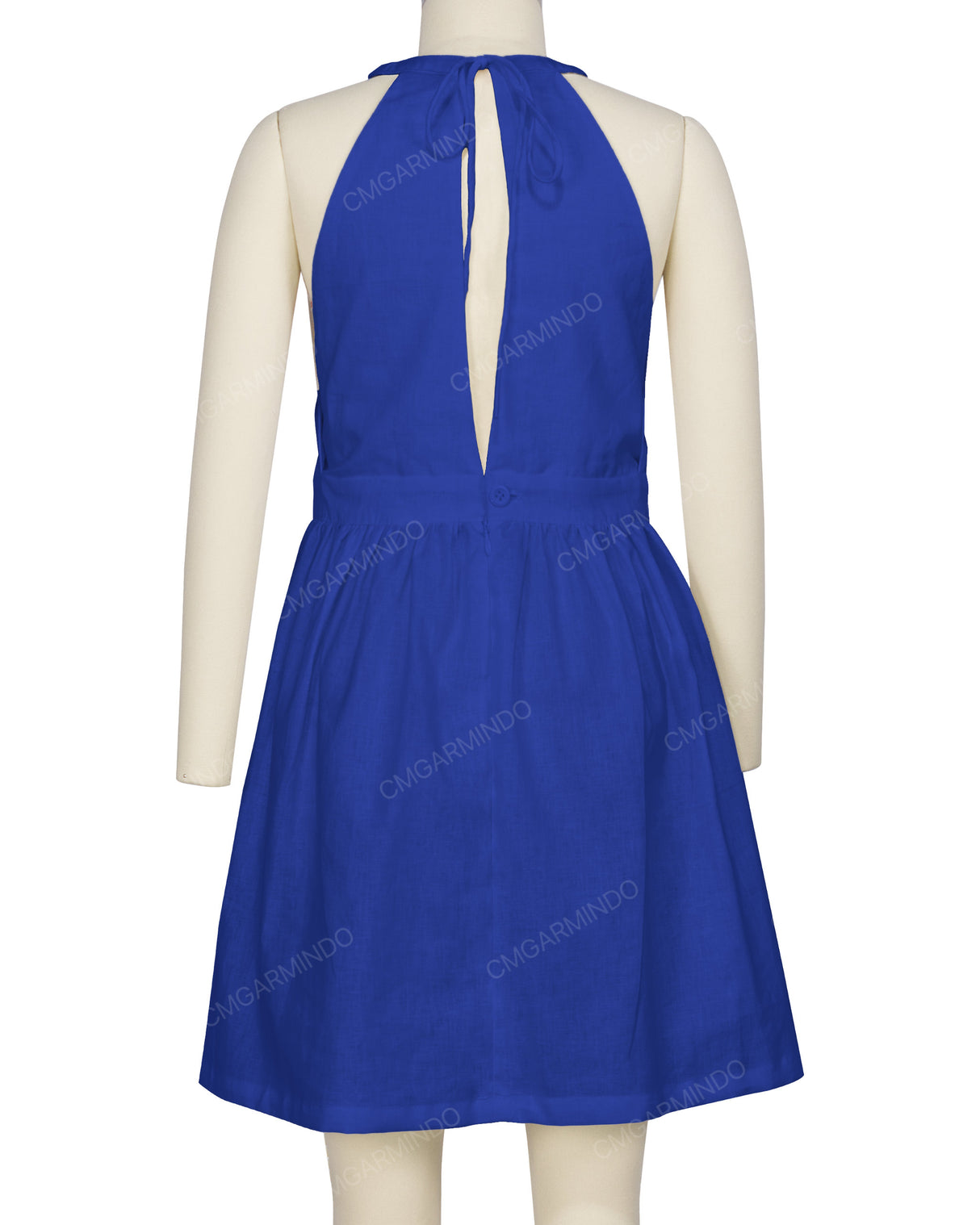 Ruffle Neck Halter Tie Dress