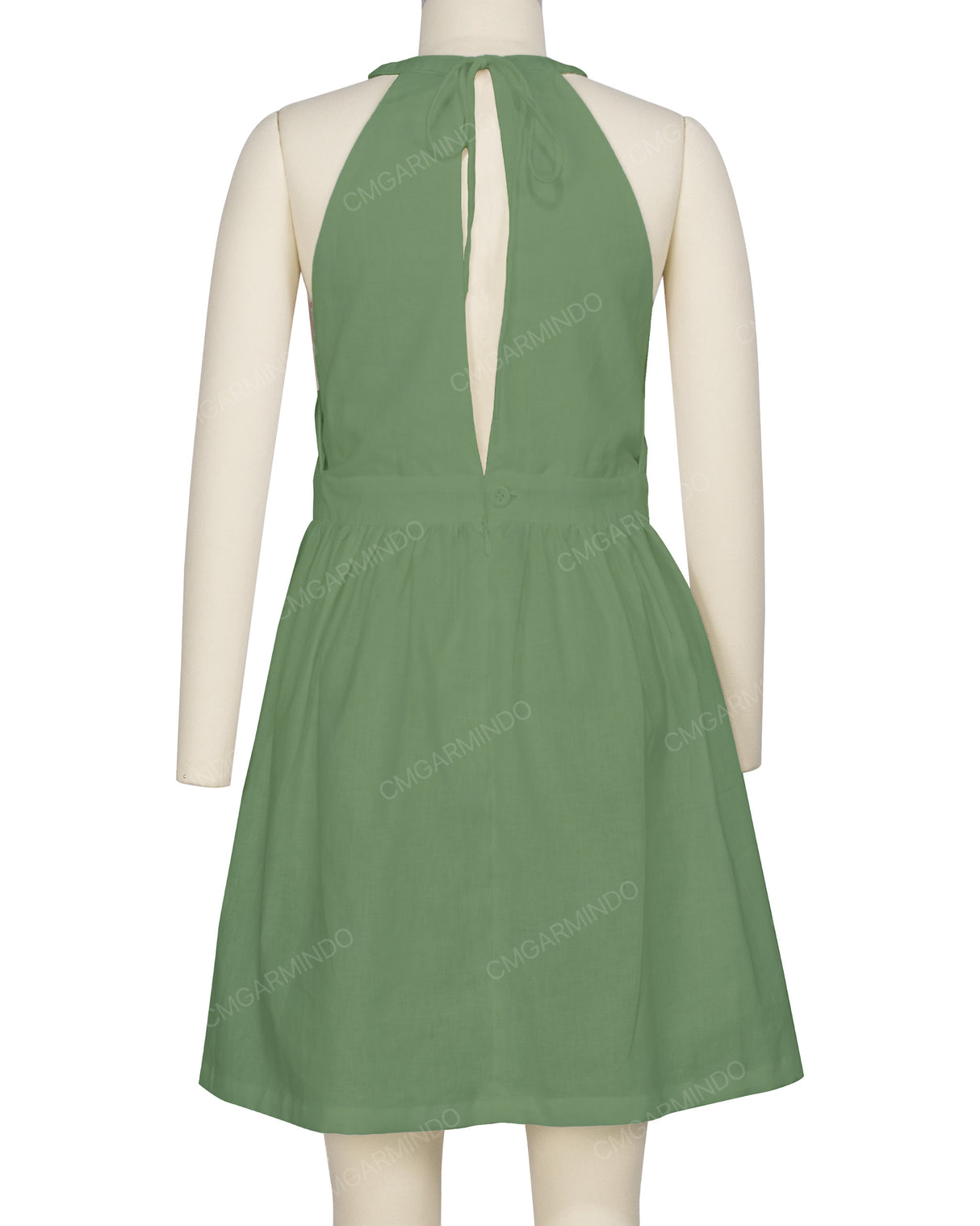 Ruffle Neck Halter Tie Dress