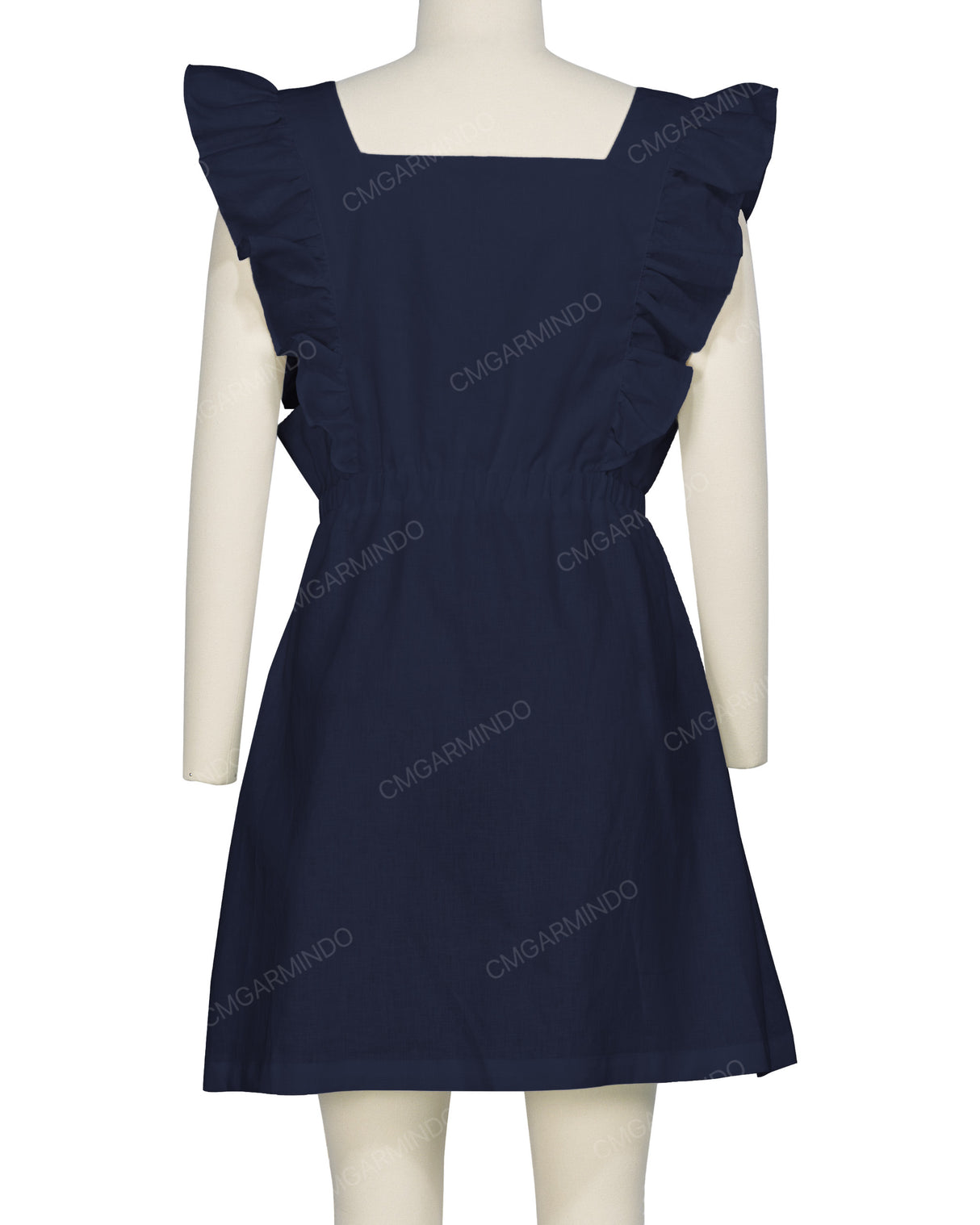 Sleeveless Side Frill Overalls Dress