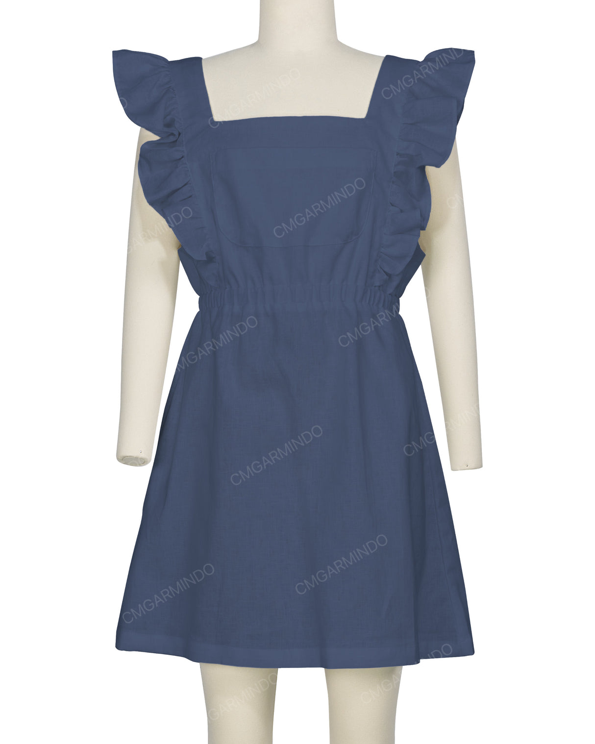 Sleeveless Side Frill Overalls Dress