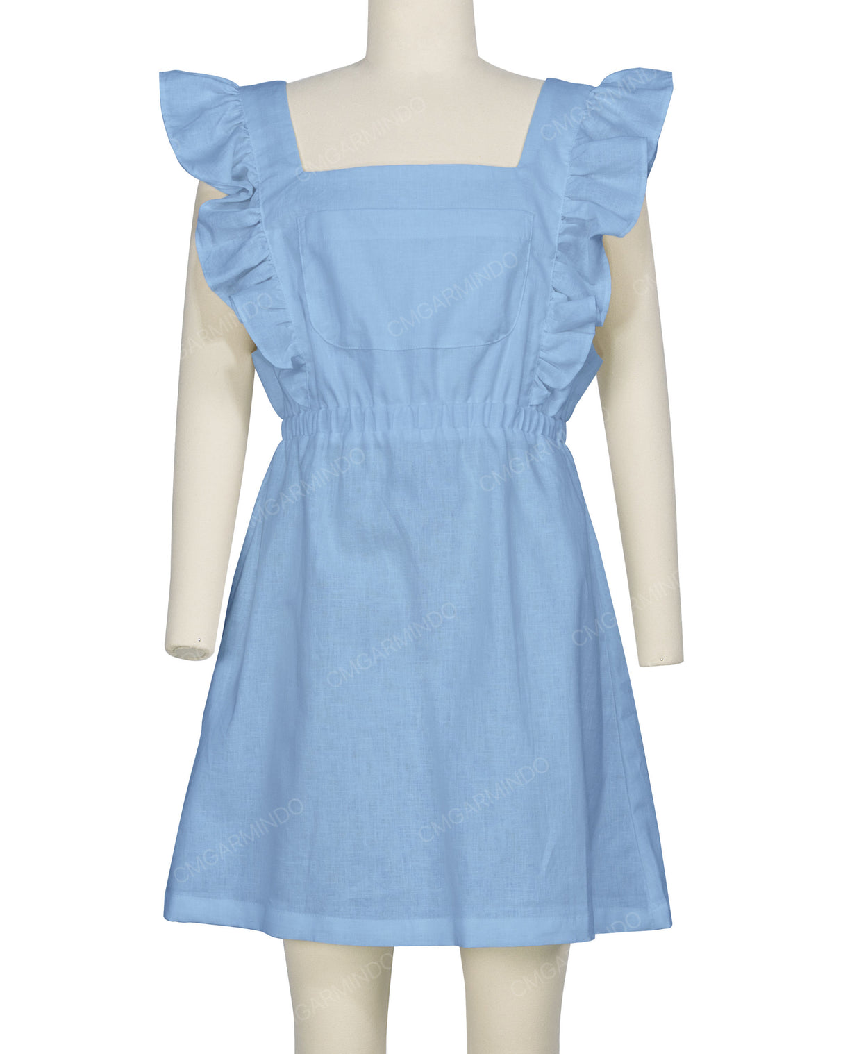 Sleeveless Side Frill Overalls Dress