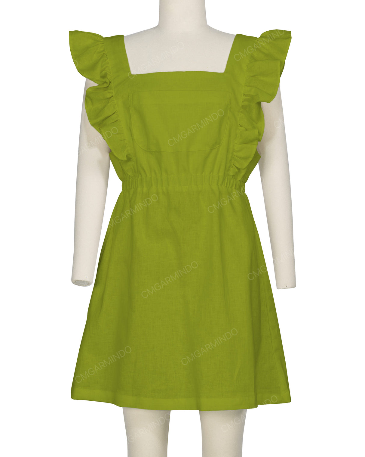 Sleeveless Side Frill Overalls Dress