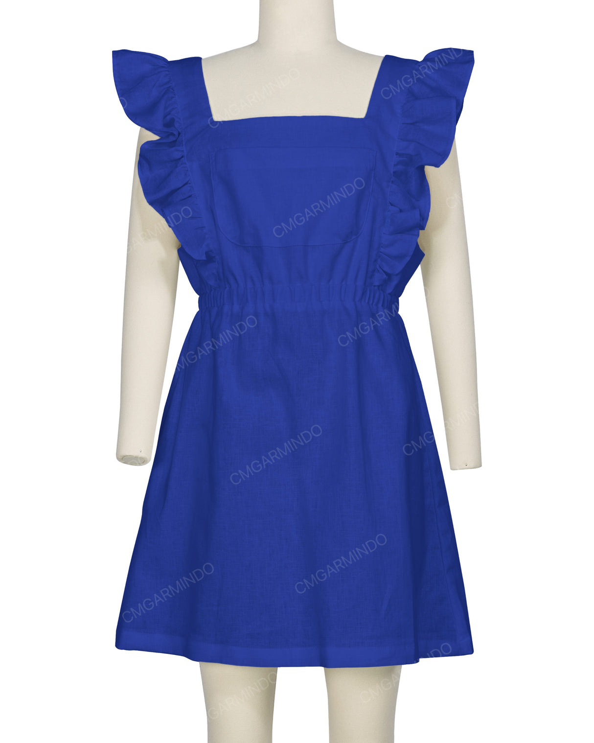 Sleeveless Side Frill Overalls Dress