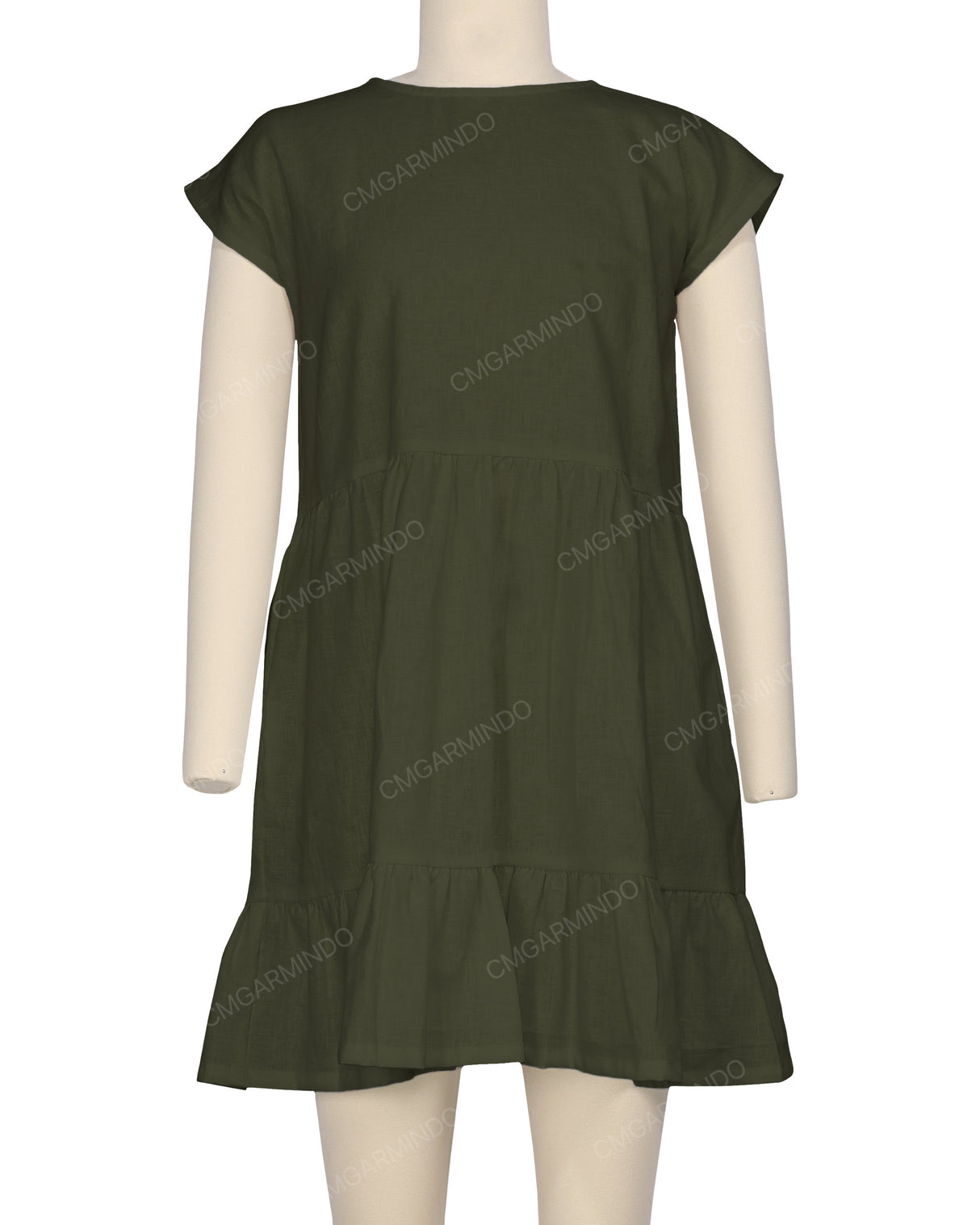Cap Sleeve Ruffle Dress