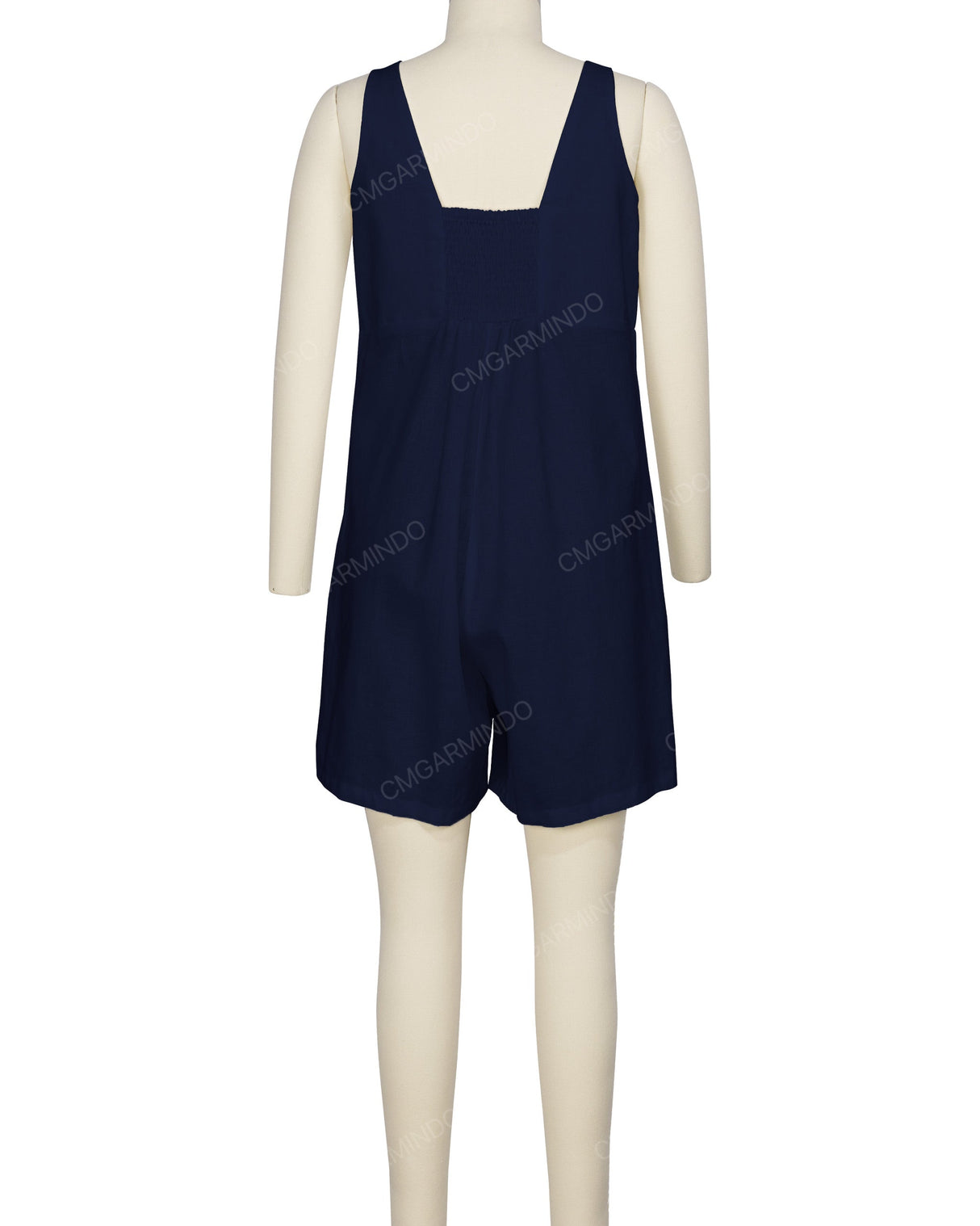 Wrap Front Shirred Back Romper