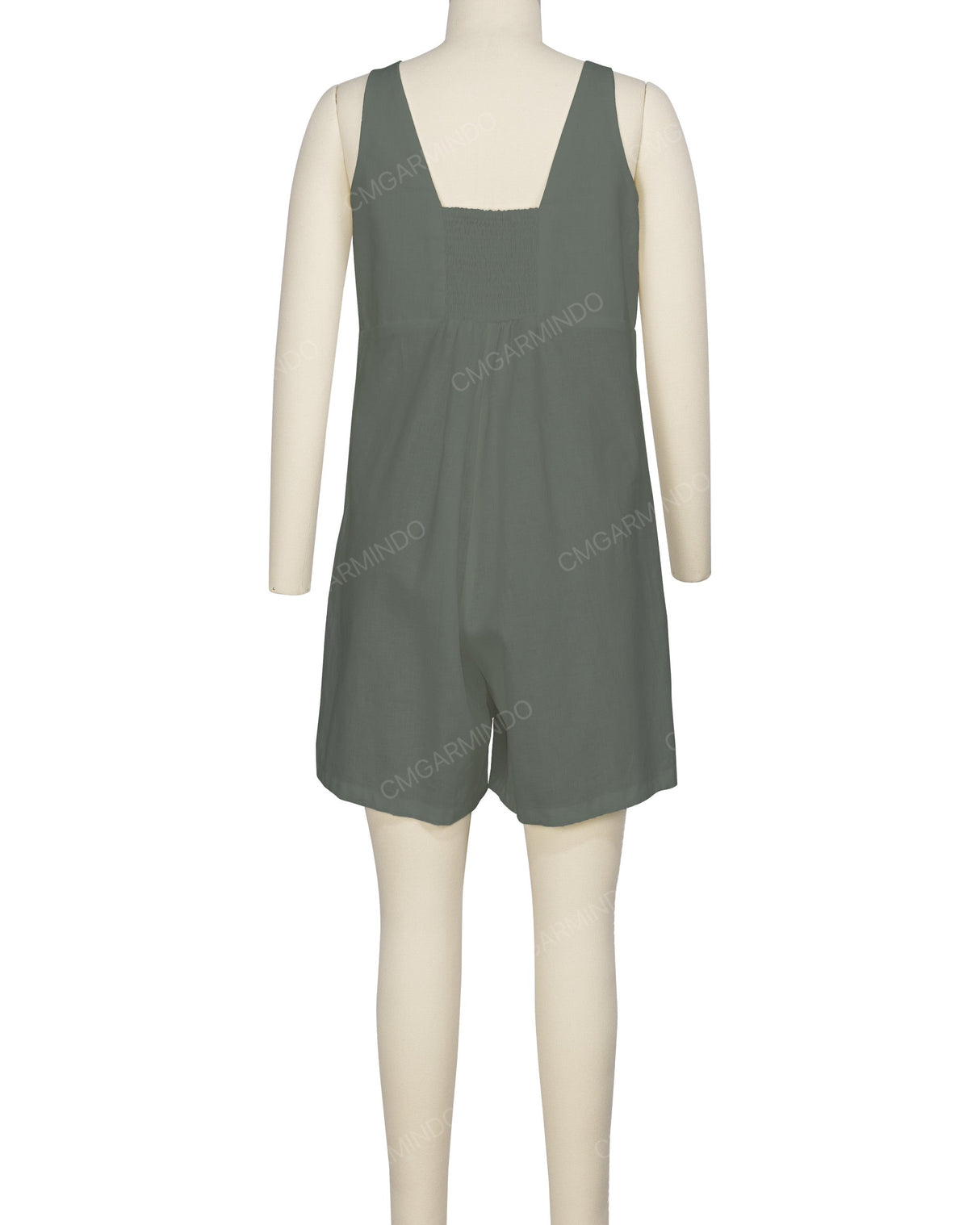 Wrap Front Shirred Back Romper